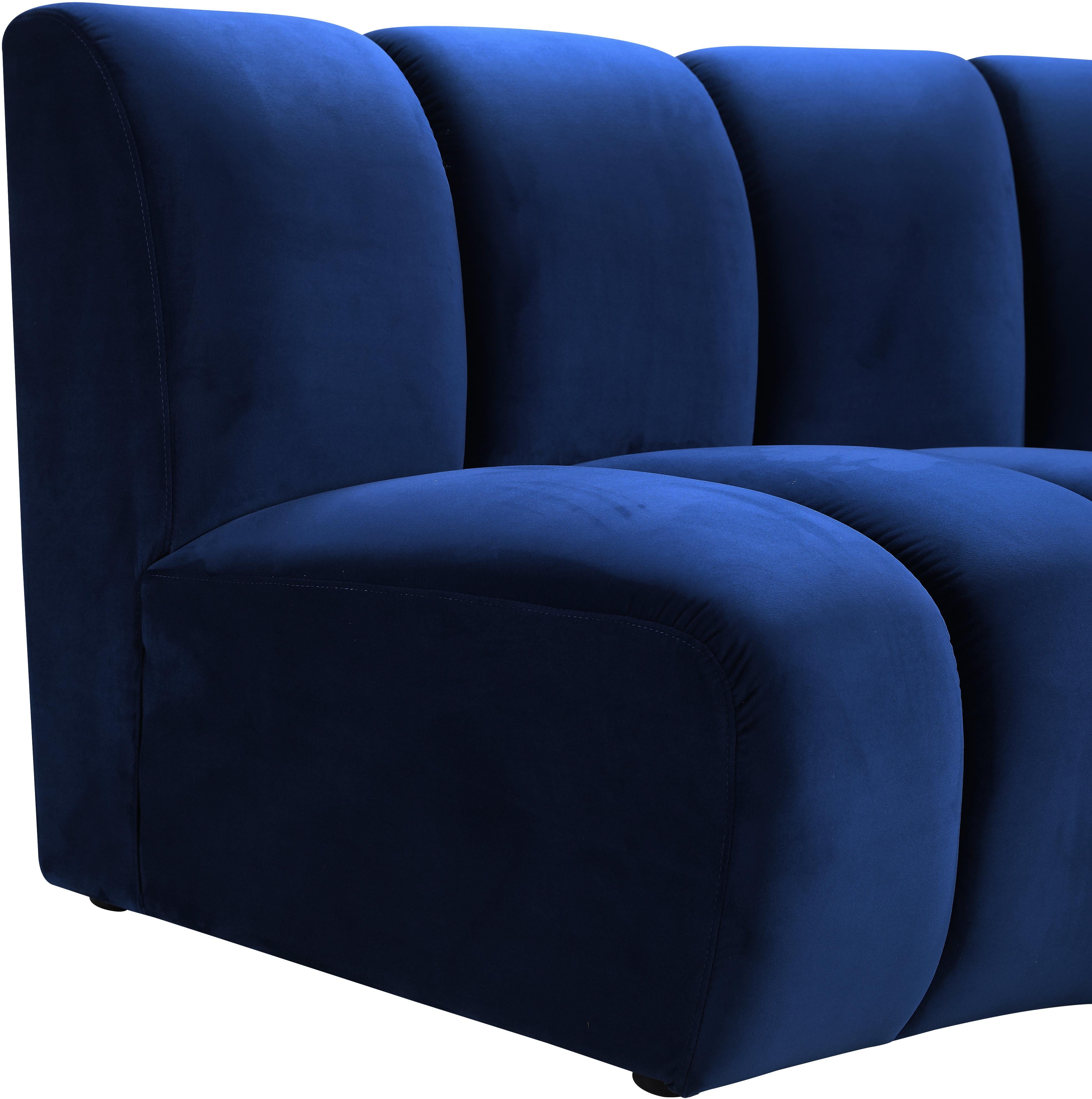 Infinity Navy Velvet 2pc. Modular Sectional - Luxury Home Furniture (MI)