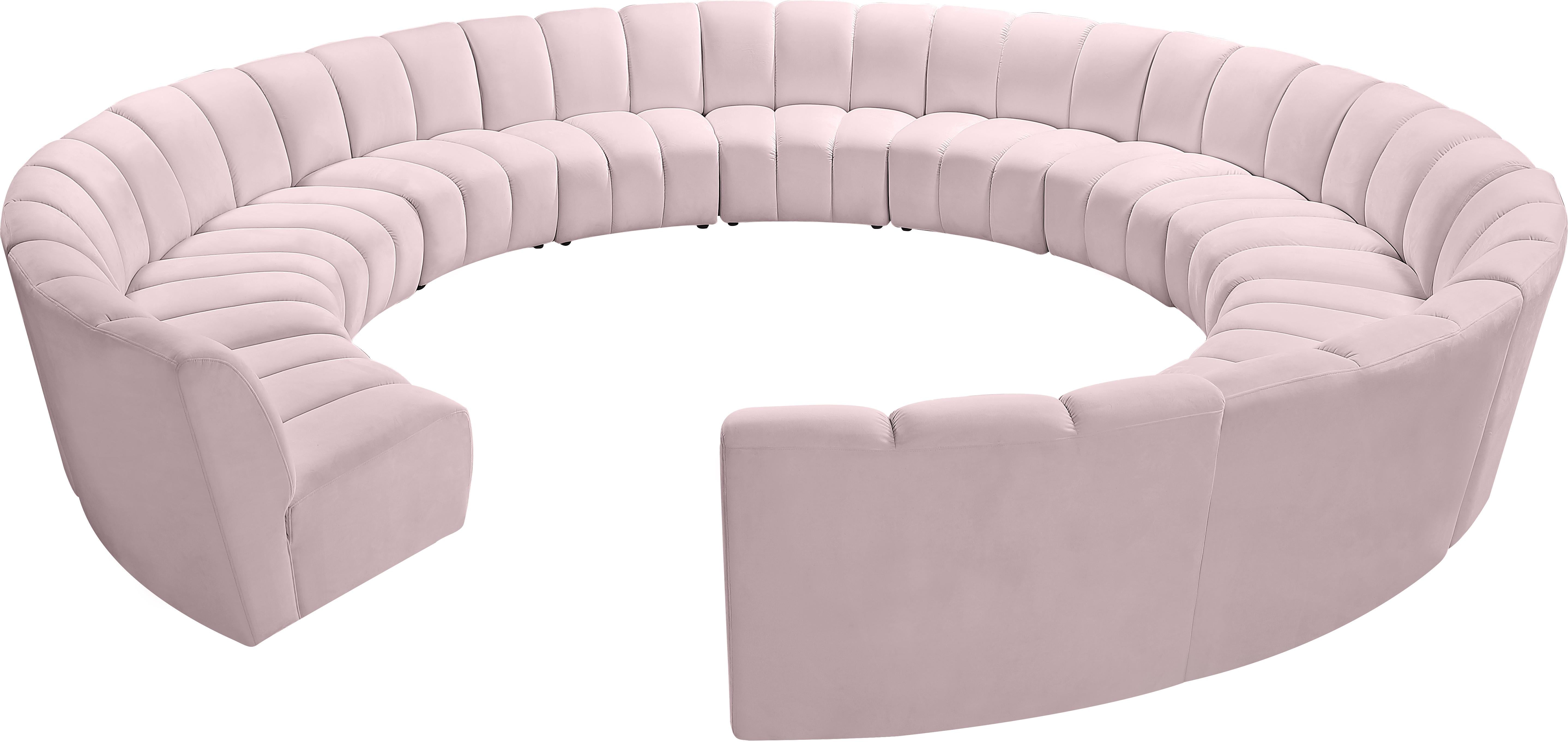 Infinity Pink Velvet 12pc. Modular Sectional - Luxury Home Furniture (MI)