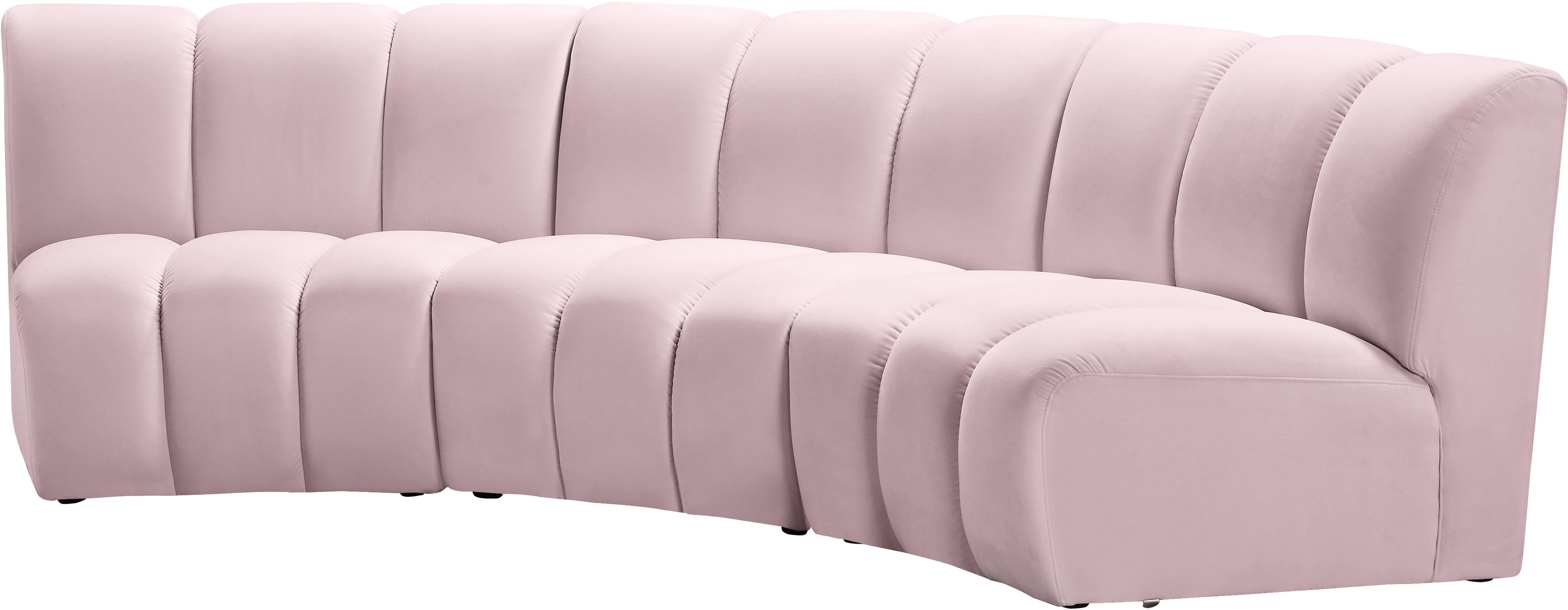 Infinity Pink Velvet 3pc. Modular Sectional - Luxury Home Furniture (MI)
