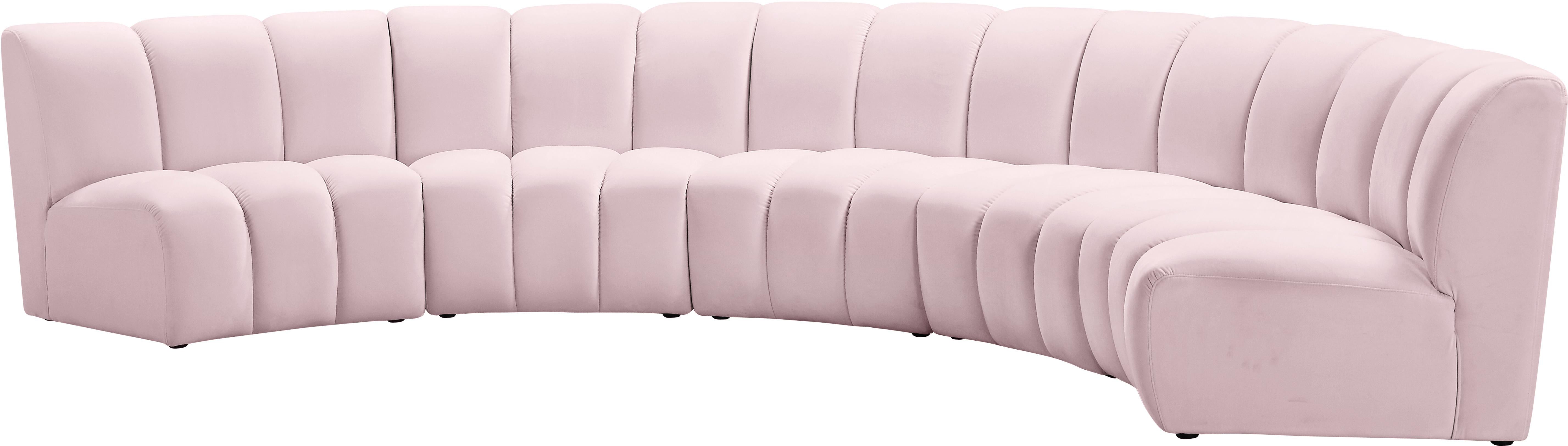 Infinity Pink Velvet 5pc. Modular Sectional - Luxury Home Furniture (MI)