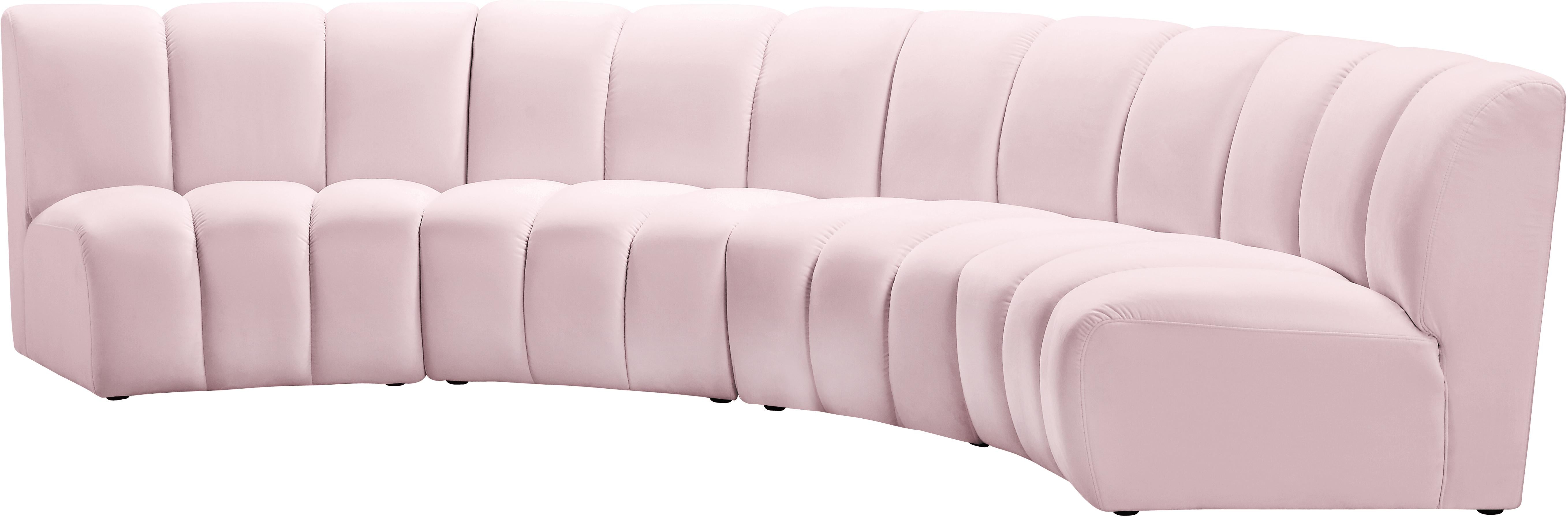 Infinity Pink Velvet 4pc. Modular Sectional - Luxury Home Furniture (MI)