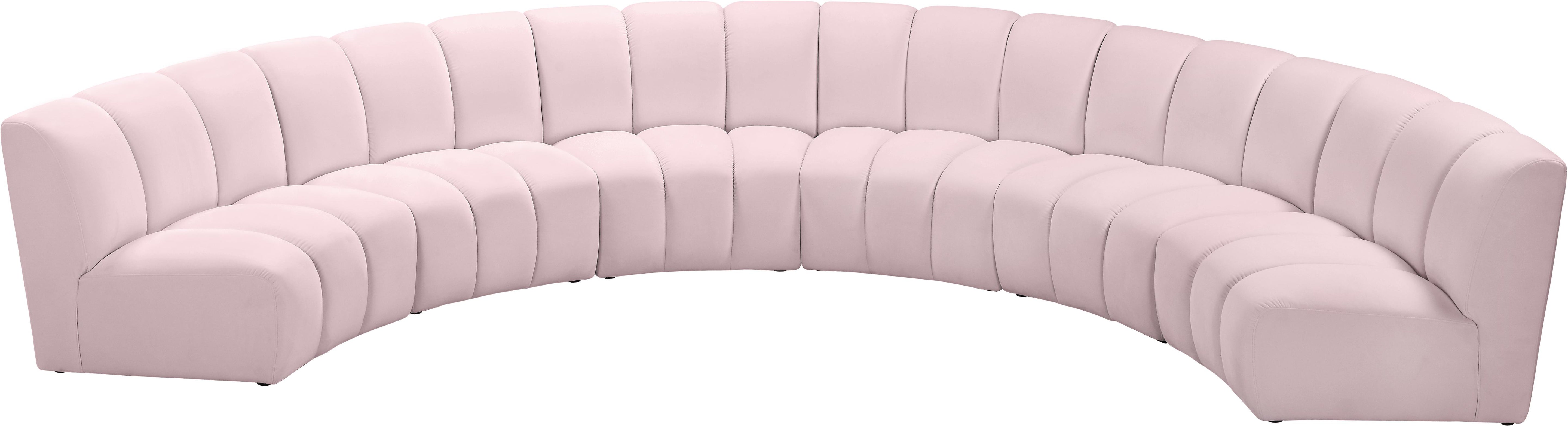 Infinity Pink Velvet 6pc. Modular Sectional - Luxury Home Furniture (MI)