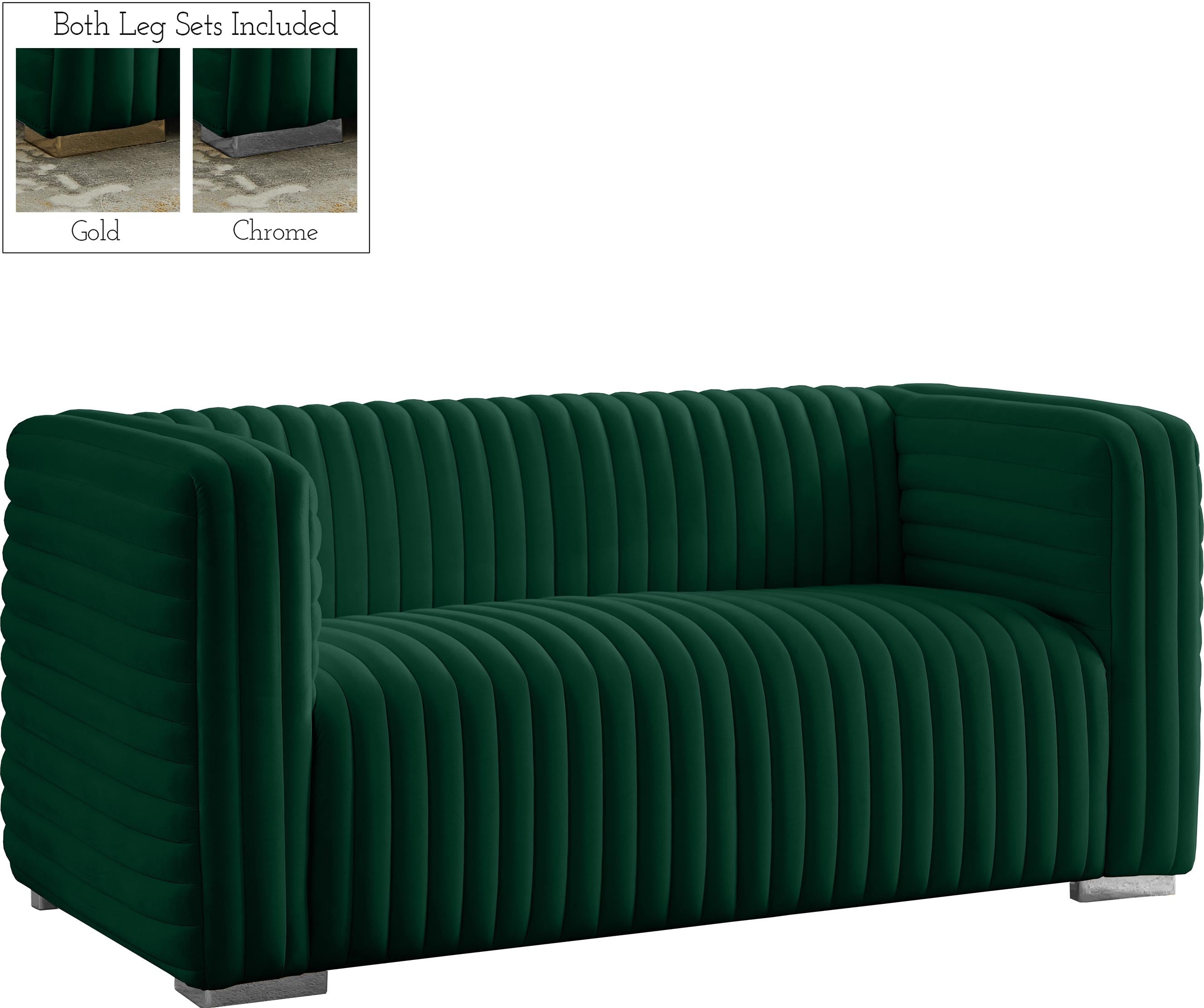 Ravish Green Velvet Loveseat - Luxury Home Furniture (MI)