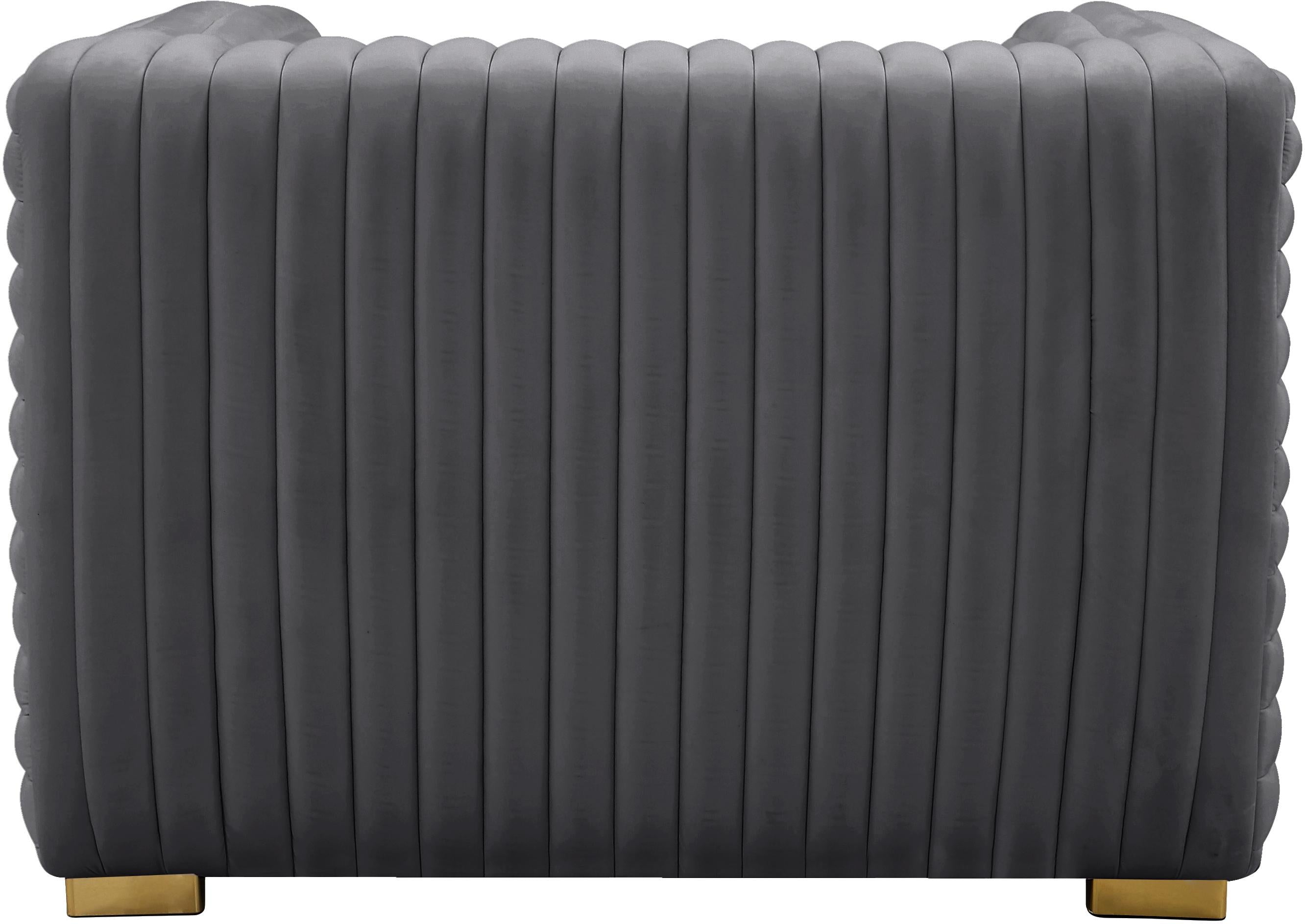 Ravish Grey Velvet Chair - Luxury Home Furniture (MI)