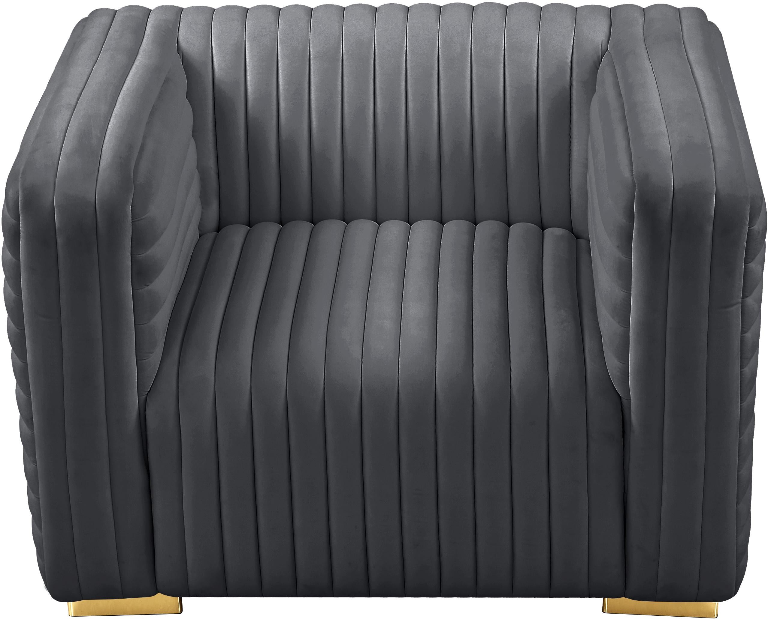 Ravish Grey Velvet Chair - Luxury Home Furniture (MI)