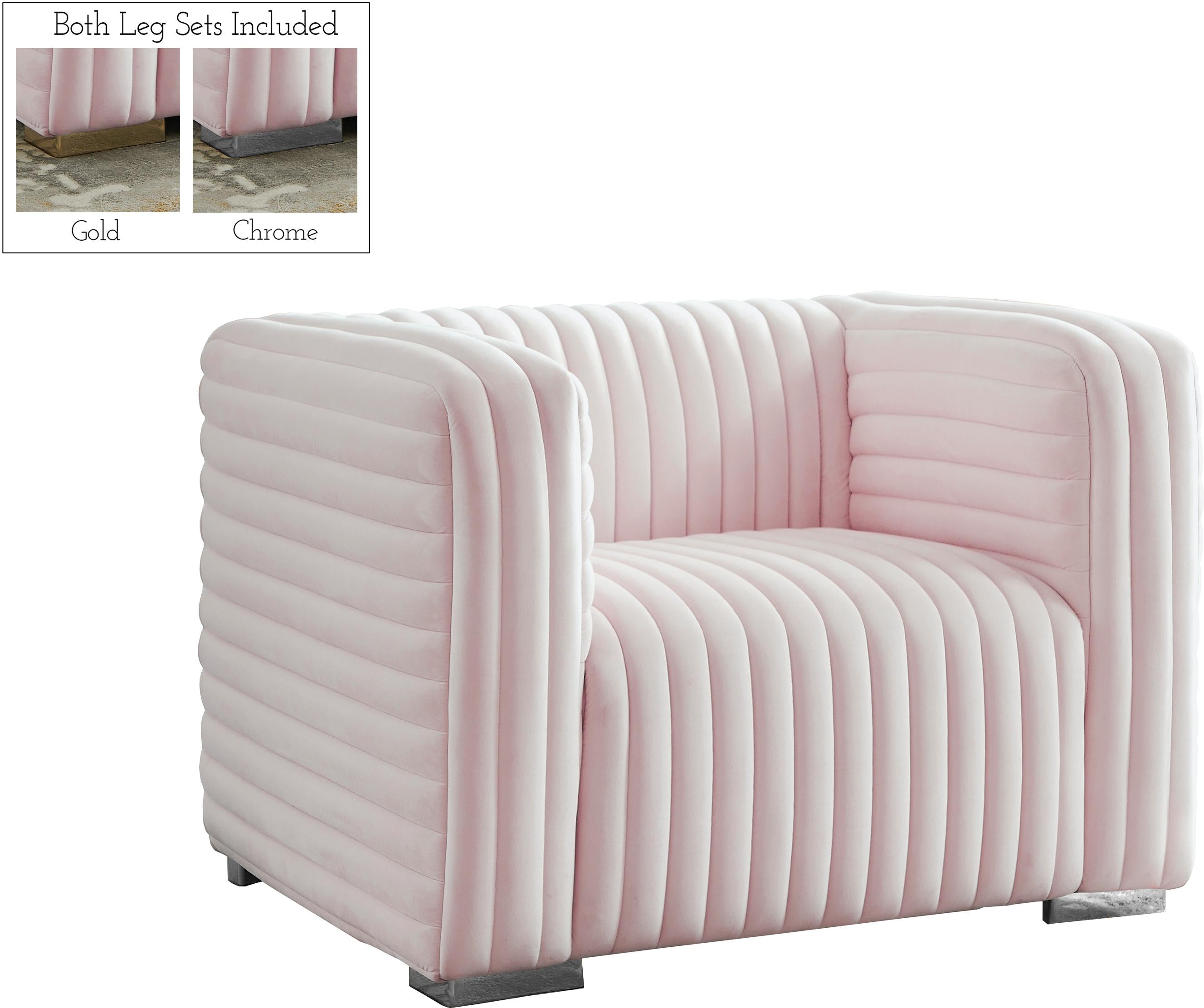 Ravish Pink Velvet Chair - Luxury Home Furniture (MI)