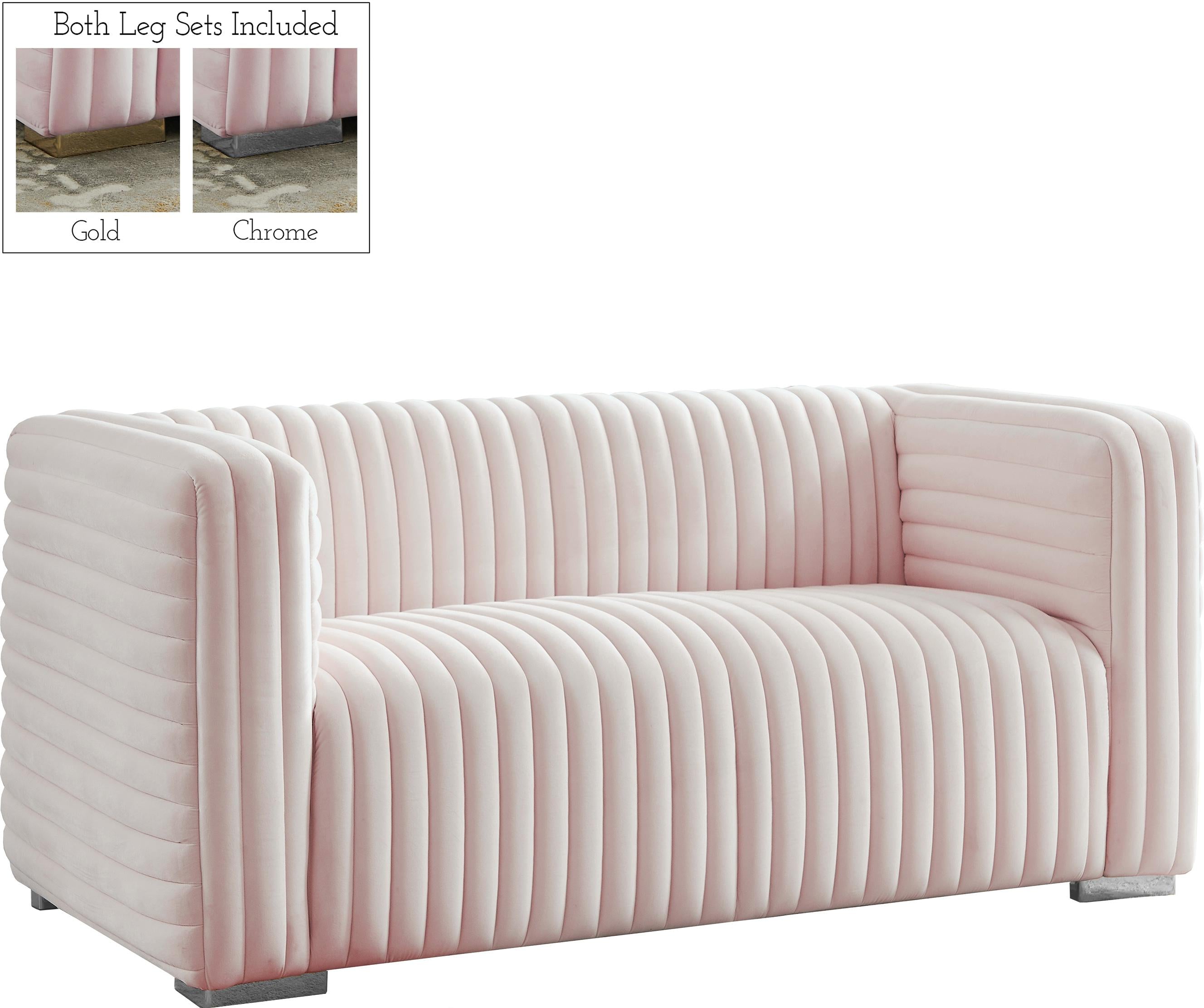 Ravish Pink Velvet Loveseat - Luxury Home Furniture (MI)