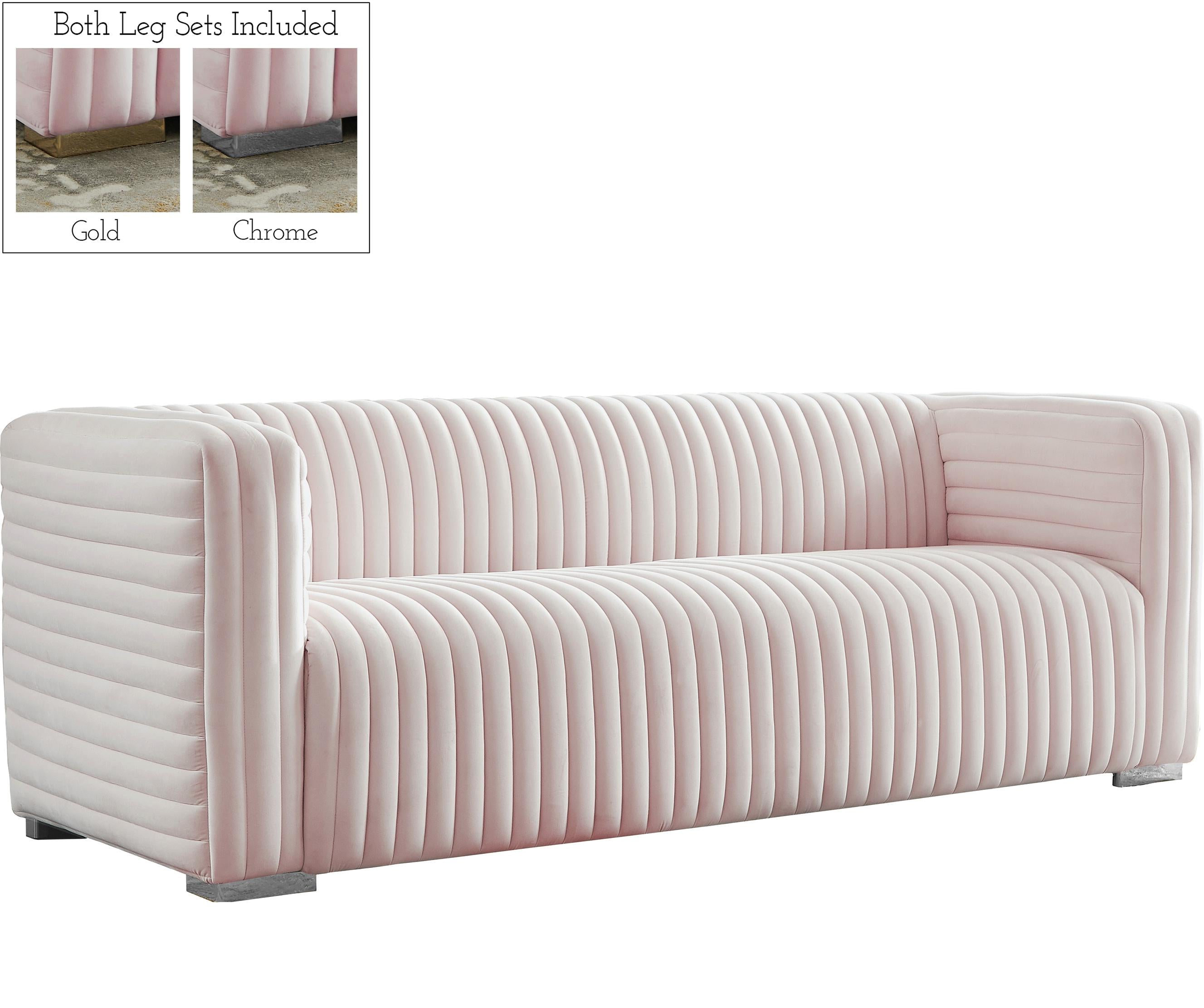 Ravish Pink Velvet Sofa - Luxury Home Furniture (MI)