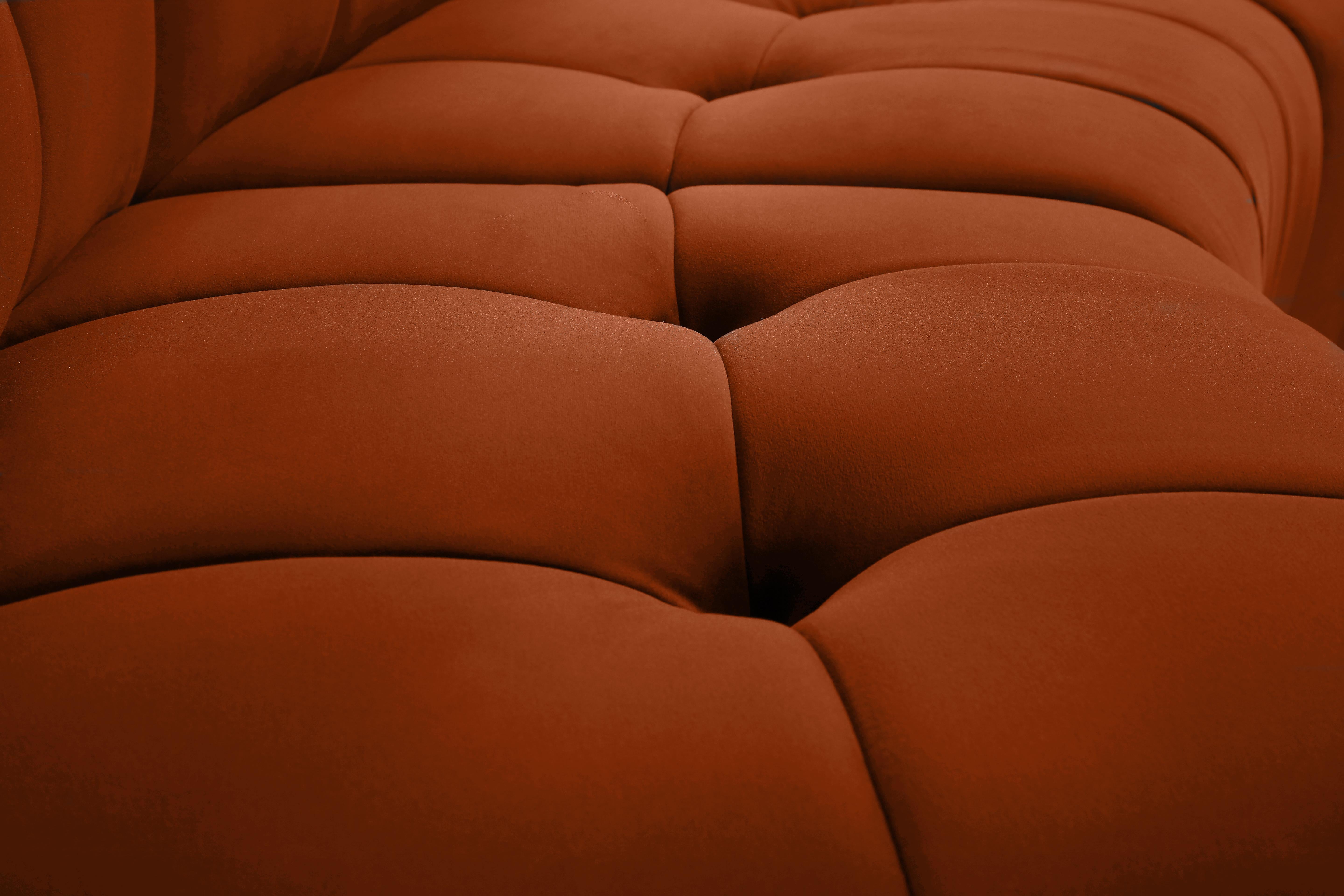 Limitless Cognac Velvet Modular Chair - Luxury Home Furniture (MI)
