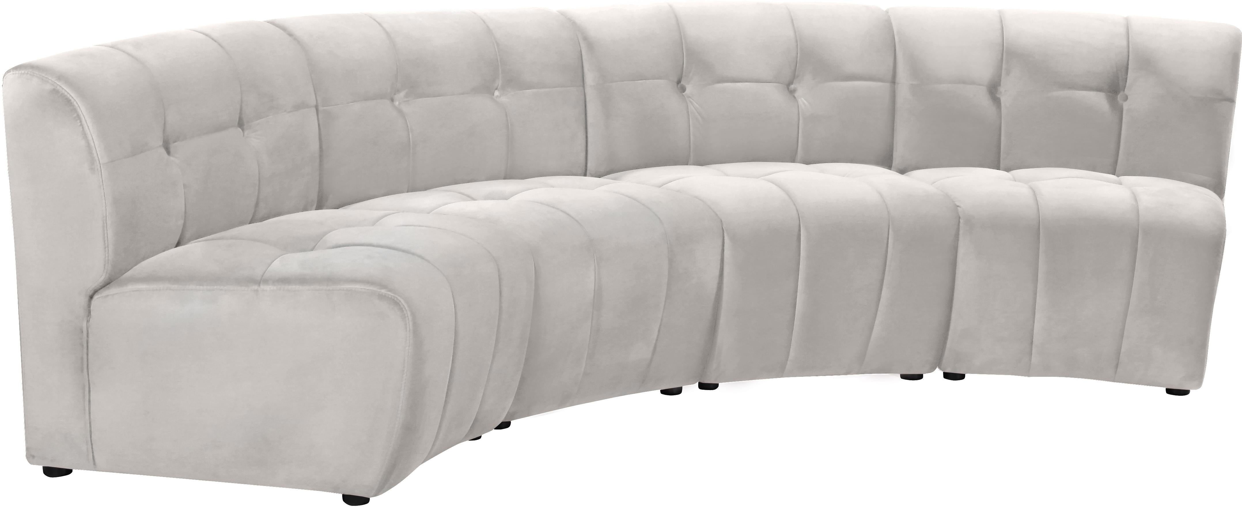 Limitless Cream Velvet 4pc. Modular Sectional