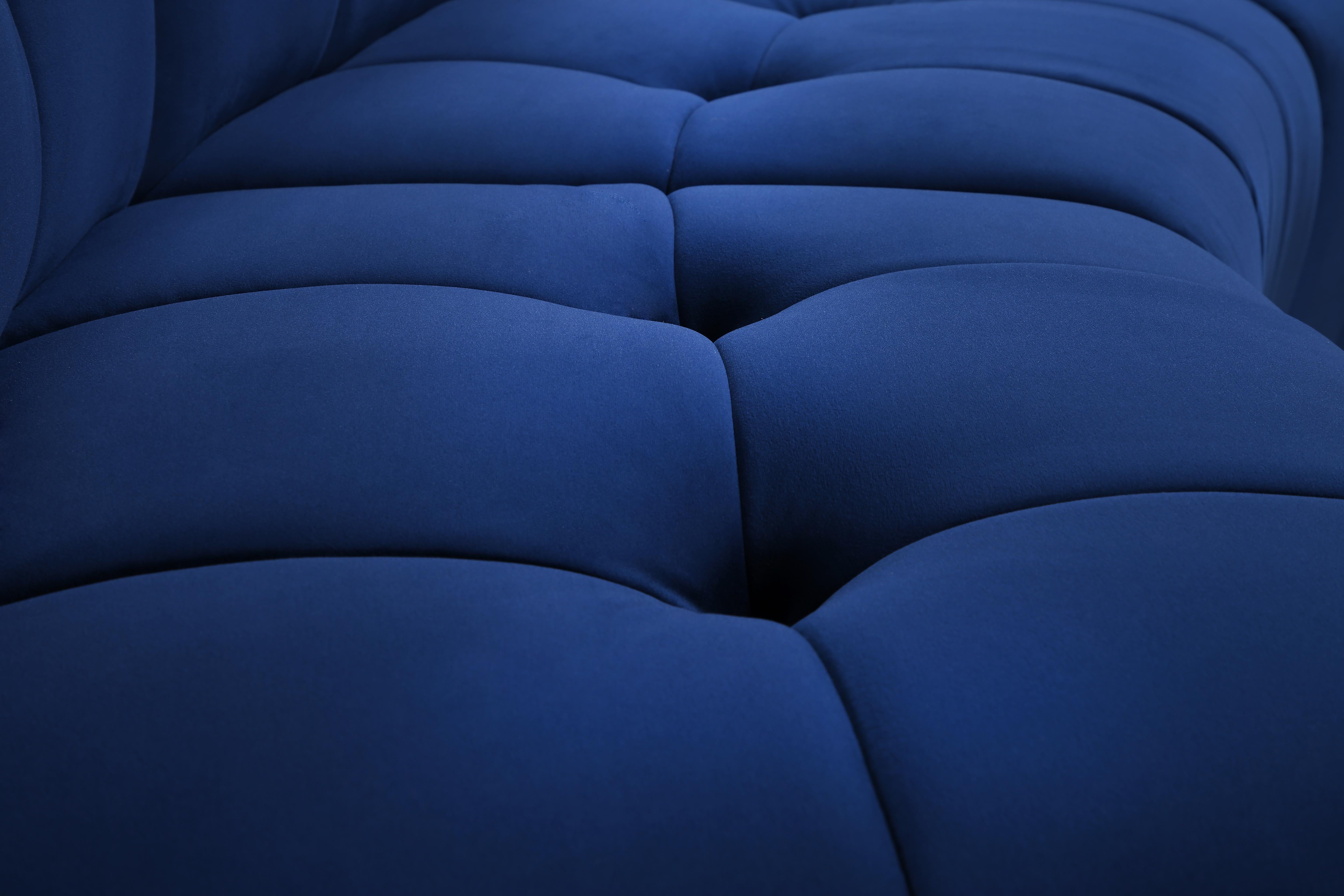 Limitless Navy Velvet 15pc. Modular Sectional - Luxury Home Furniture (MI)