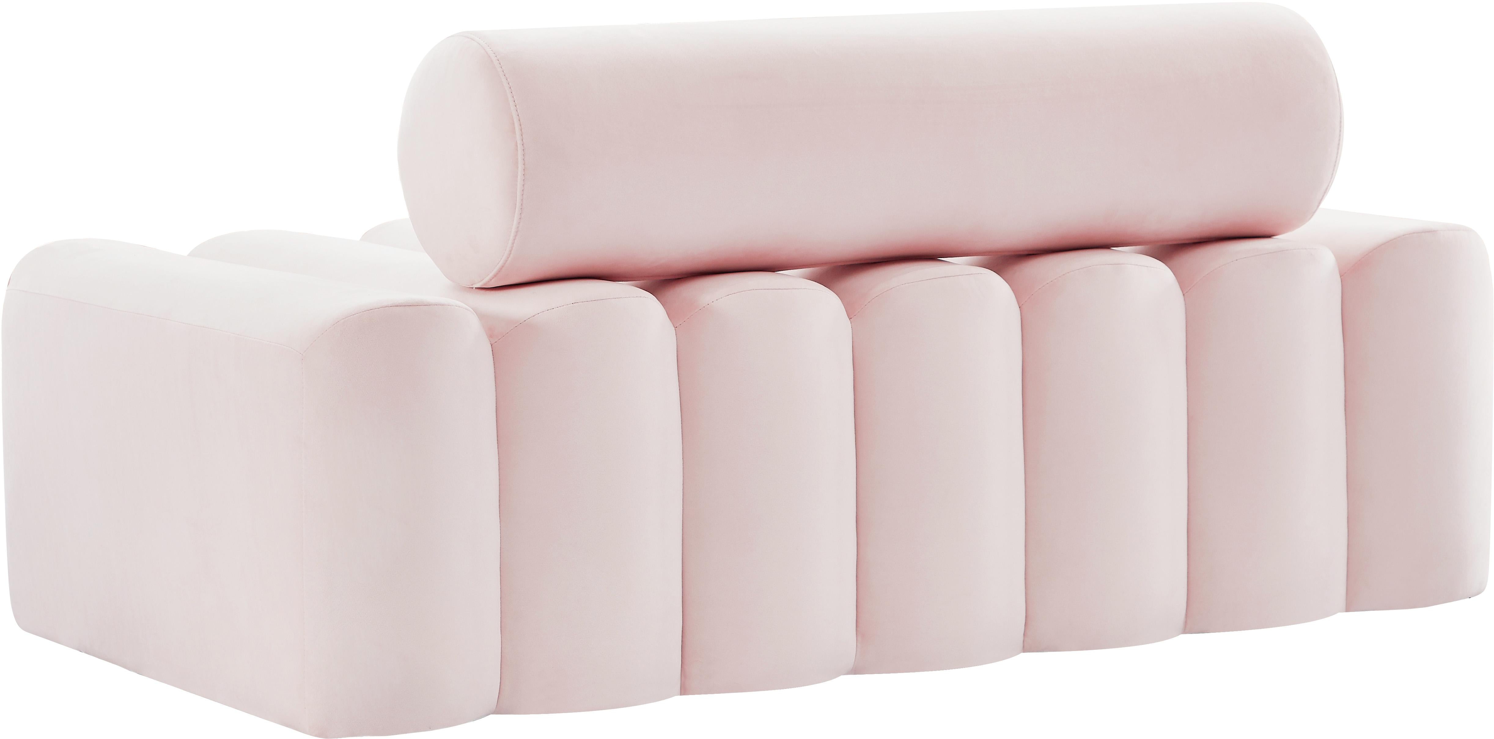 Melody Pink Velvet Loveseat - Luxury Home Furniture (MI)