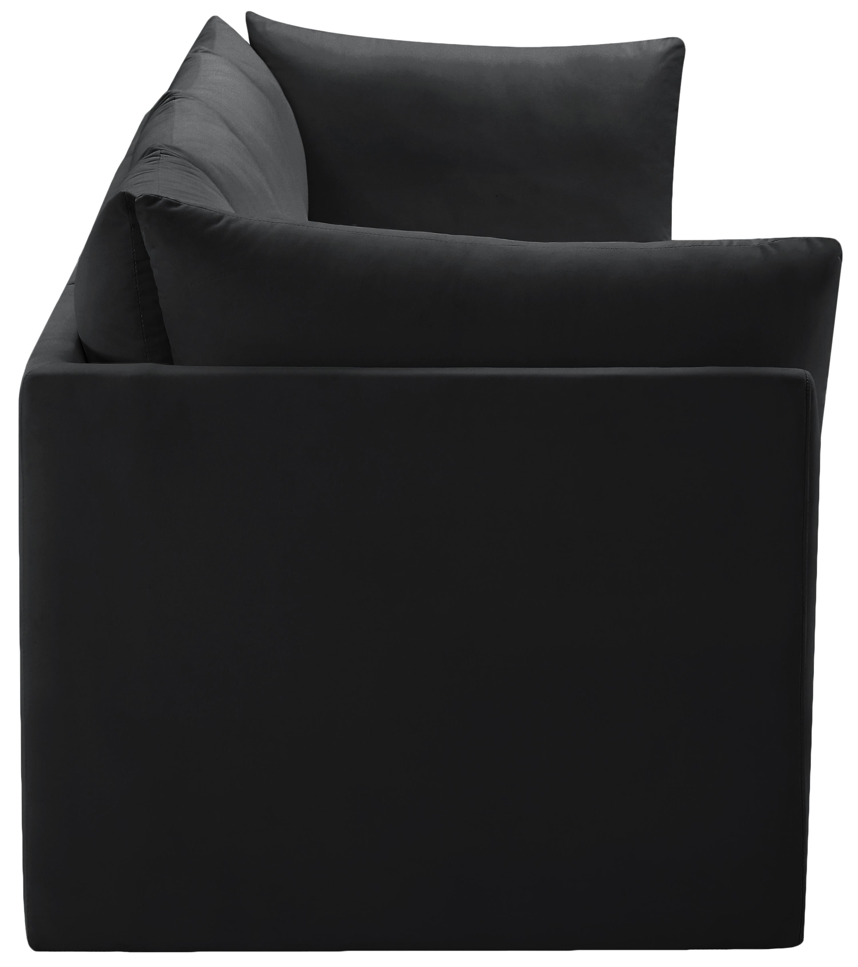 Jacob Black Velvet Modular Sofa - Luxury Home Furniture (MI)