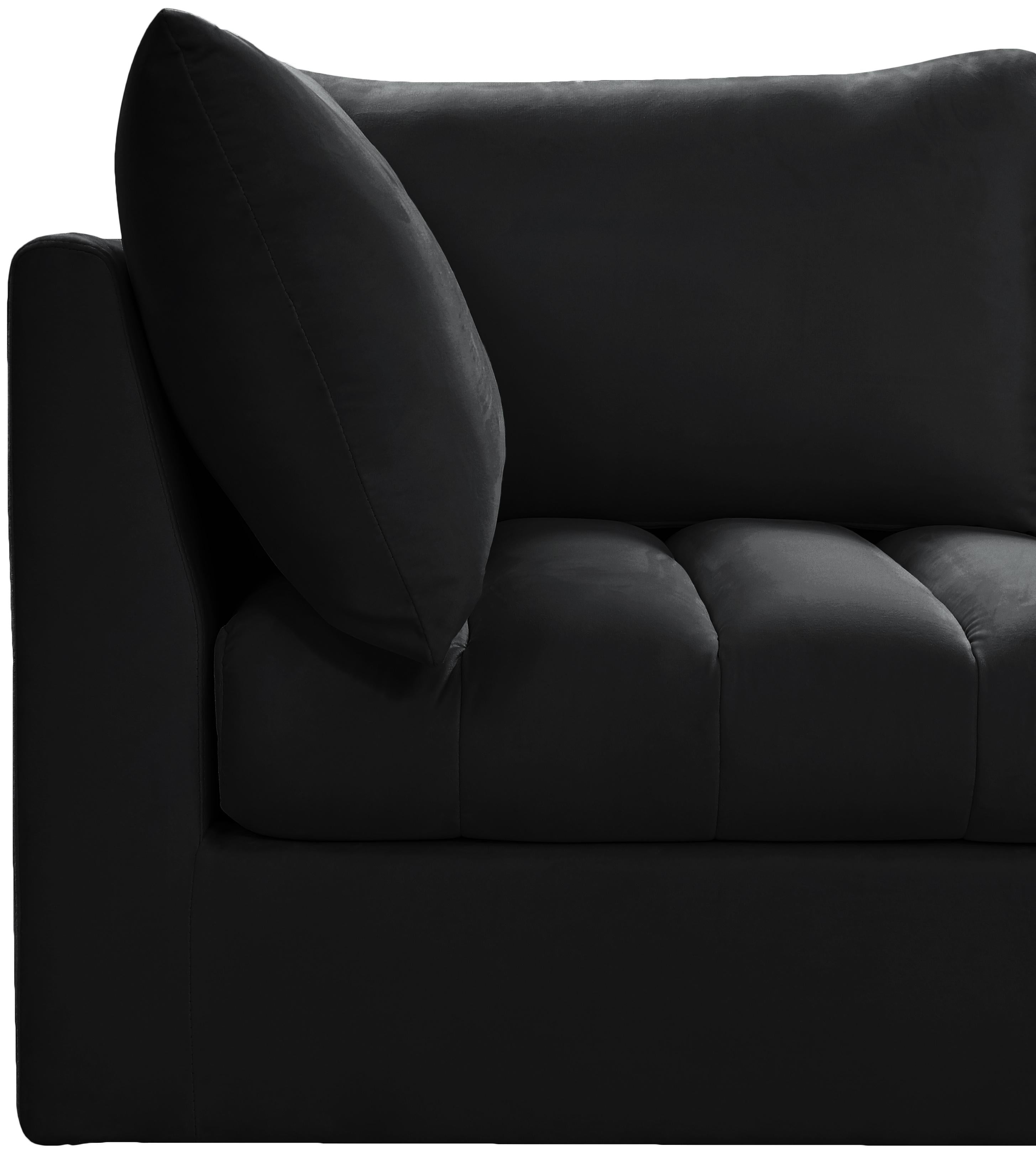Jacob Black Velvet Modular Sofa - Luxury Home Furniture (MI)