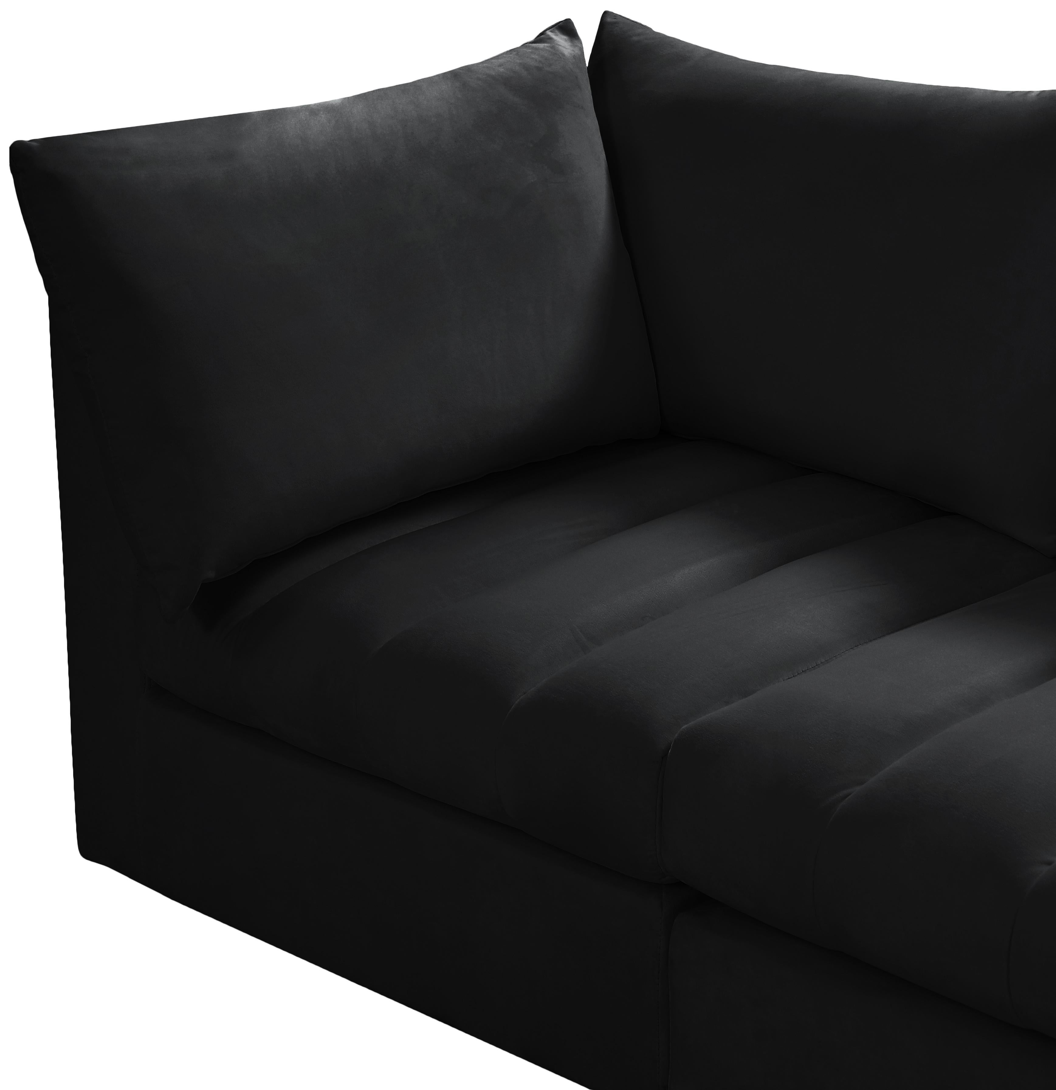 Jacob Black Velvet Modular Sofa - Luxury Home Furniture (MI)