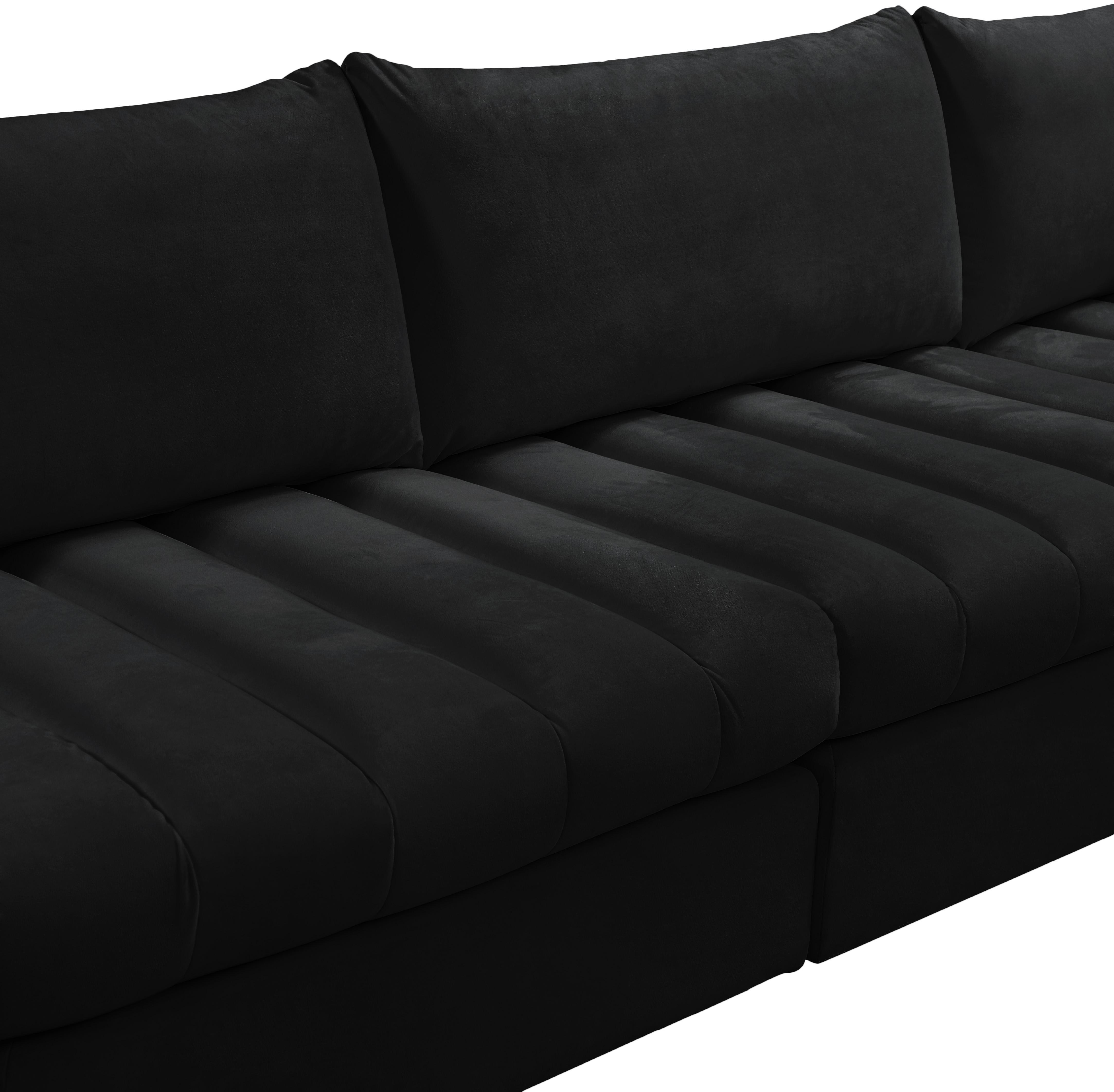 Jacob Black Velvet Modular Sectional - Luxury Home Furniture (MI)