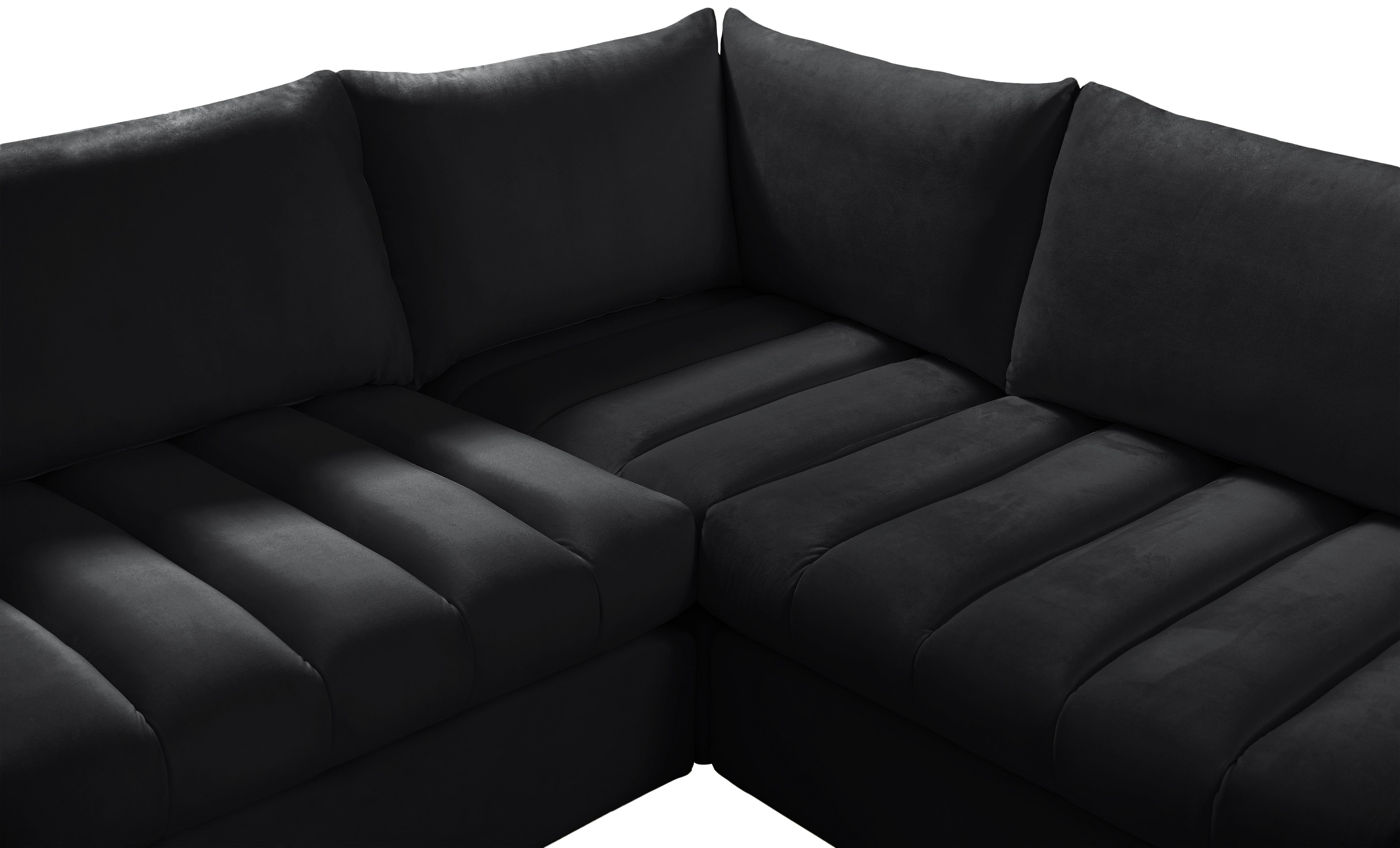 Jacob Black Velvet Modular Sectional - Luxury Home Furniture (MI)