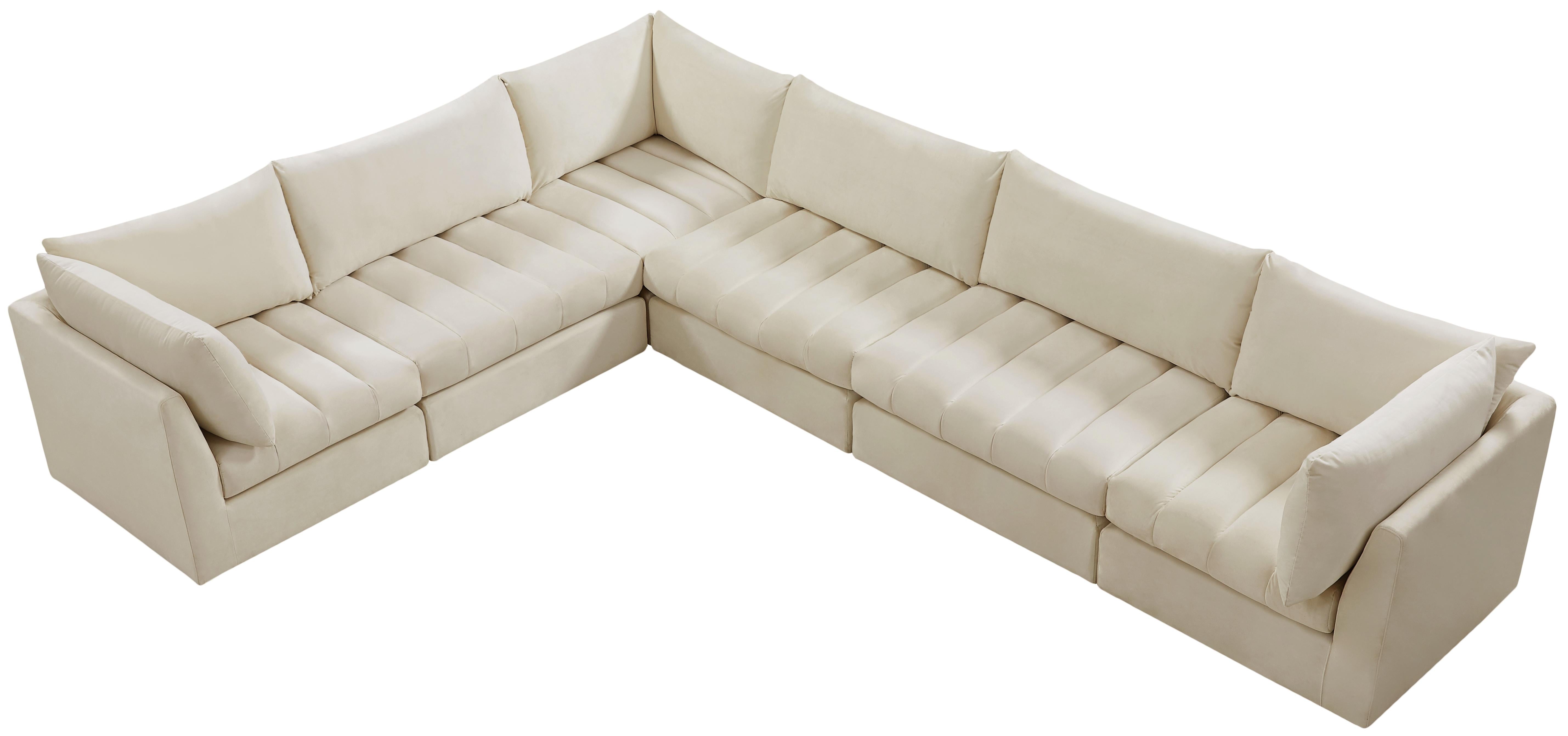 Jacob Cream Velvet Modular Sectional - Luxury Home Furniture (MI)
