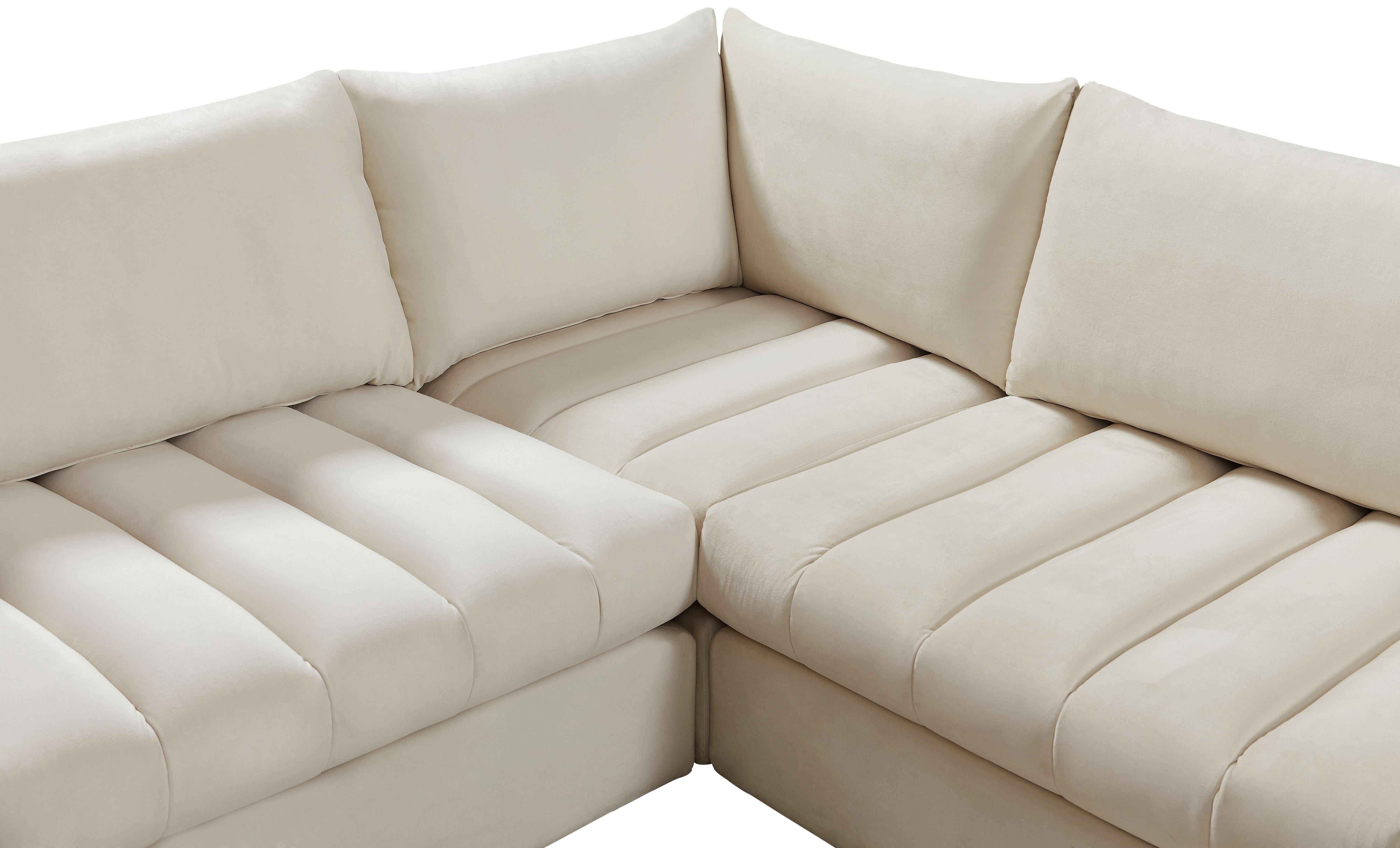 Jacob Cream Velvet Modular Sectional - Luxury Home Furniture (MI)