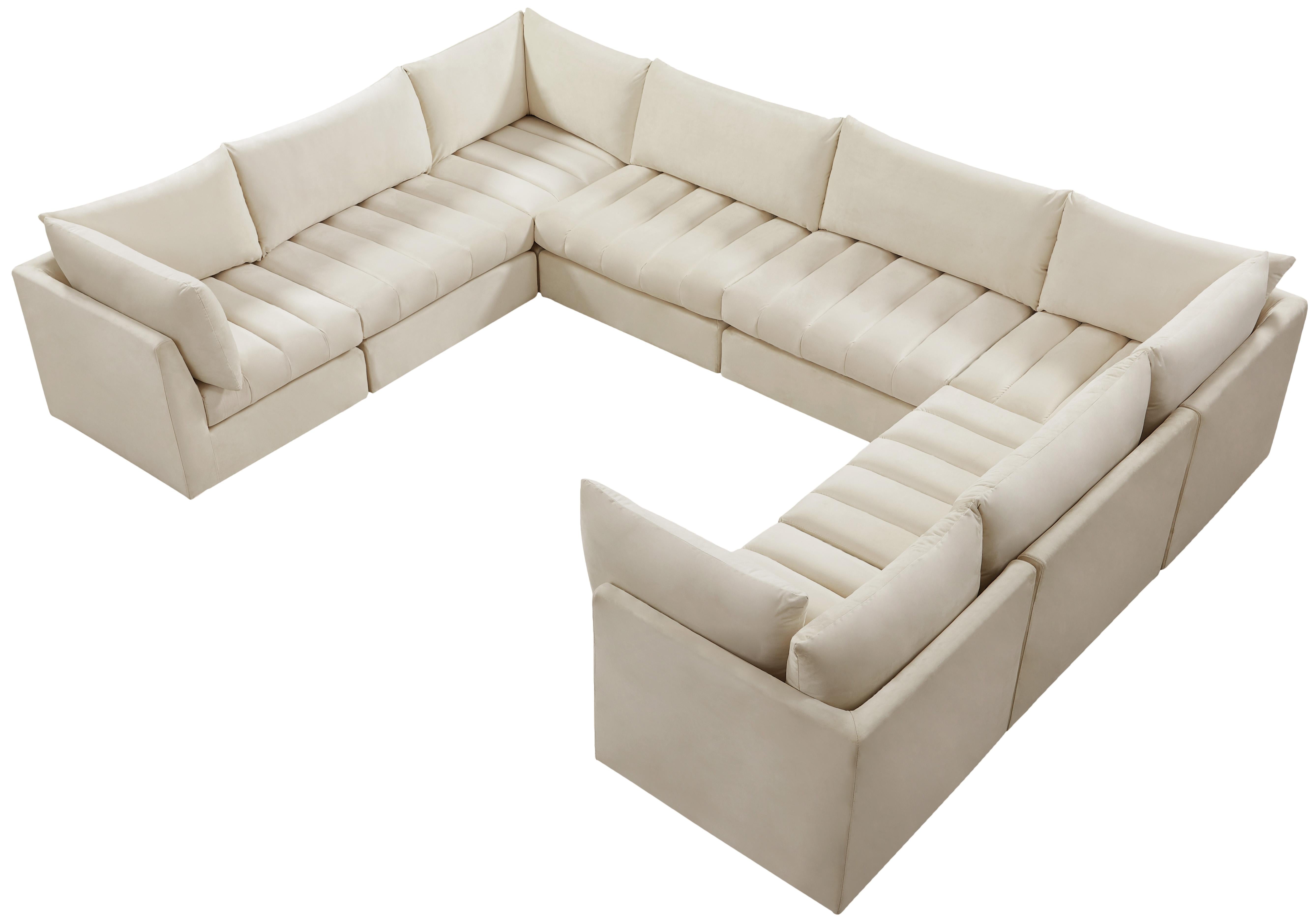 Jacob Cream Velvet Modular Sectional - Luxury Home Furniture (MI)