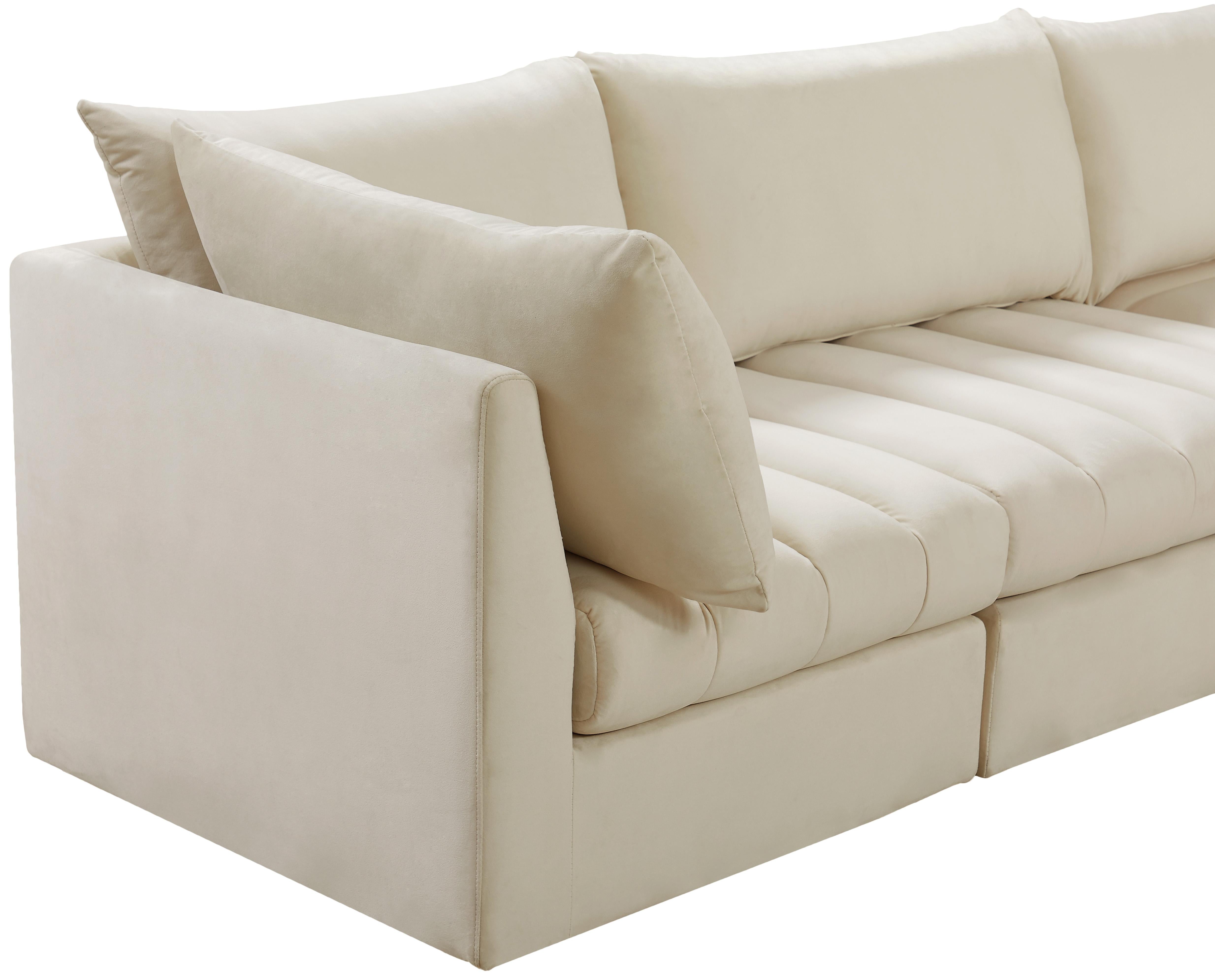 Jacob Cream Velvet Modular Sectional - Luxury Home Furniture (MI)