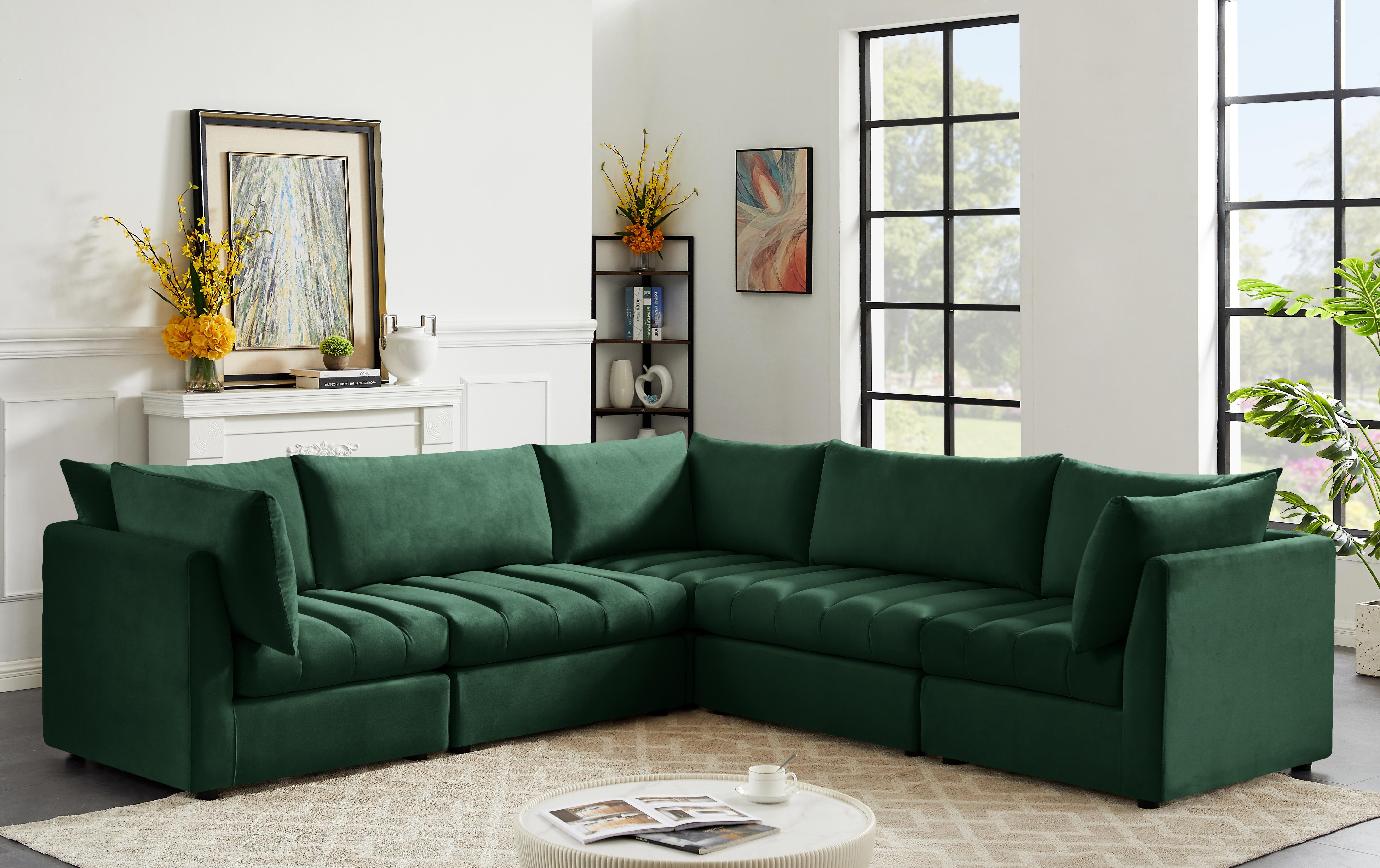 Jacob Green Velvet Modular Sectional