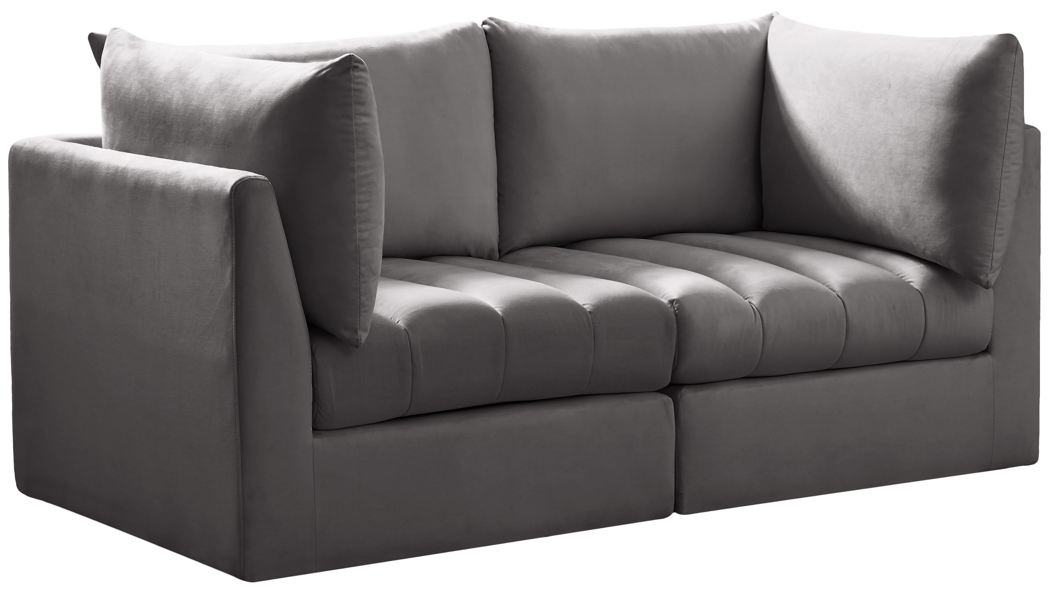 Jacob Grey Velvet Modular Sofa - Luxury Home Furniture (MI)