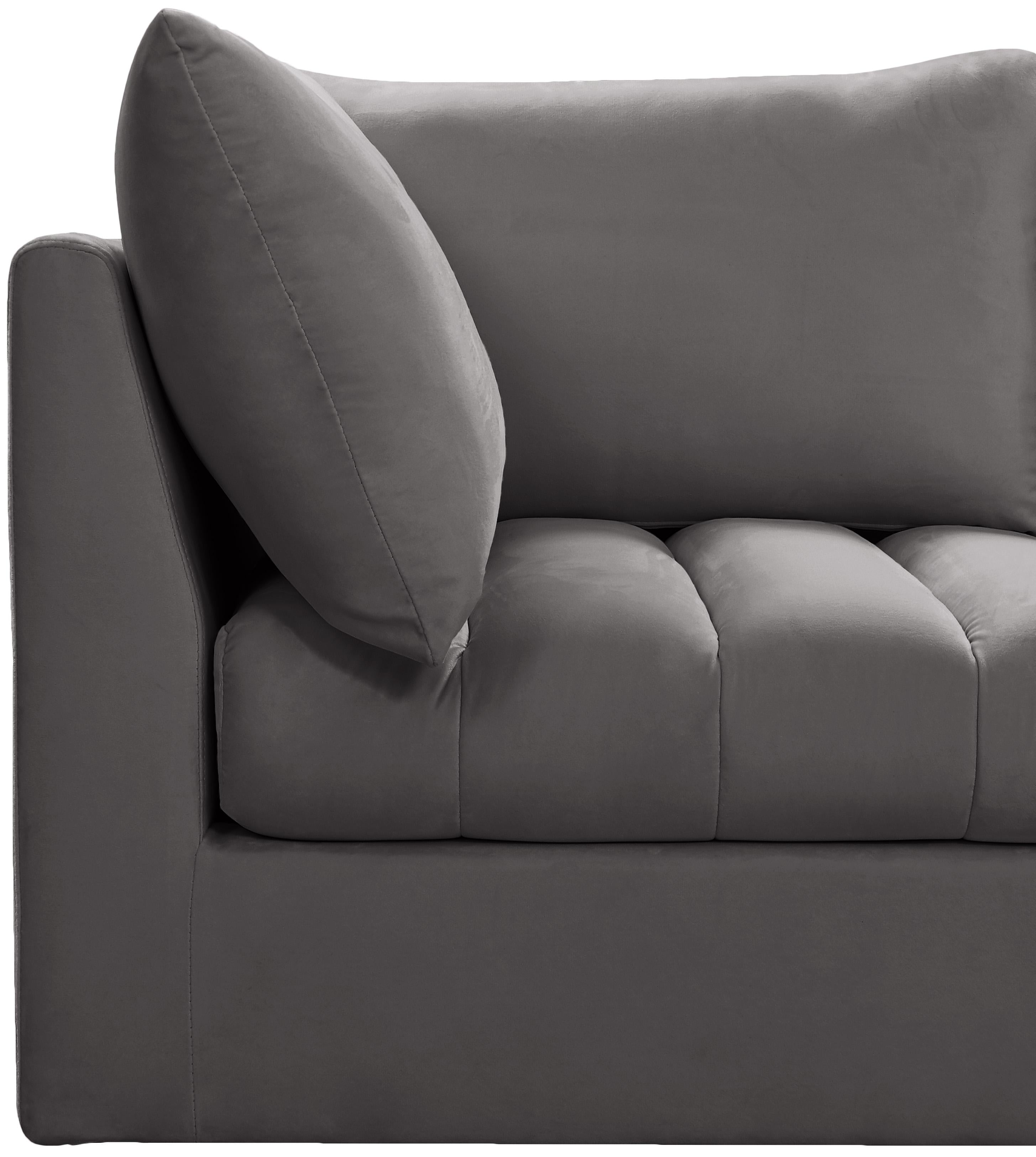 Jacob Grey Velvet Modular Sectional - Luxury Home Furniture (MI)