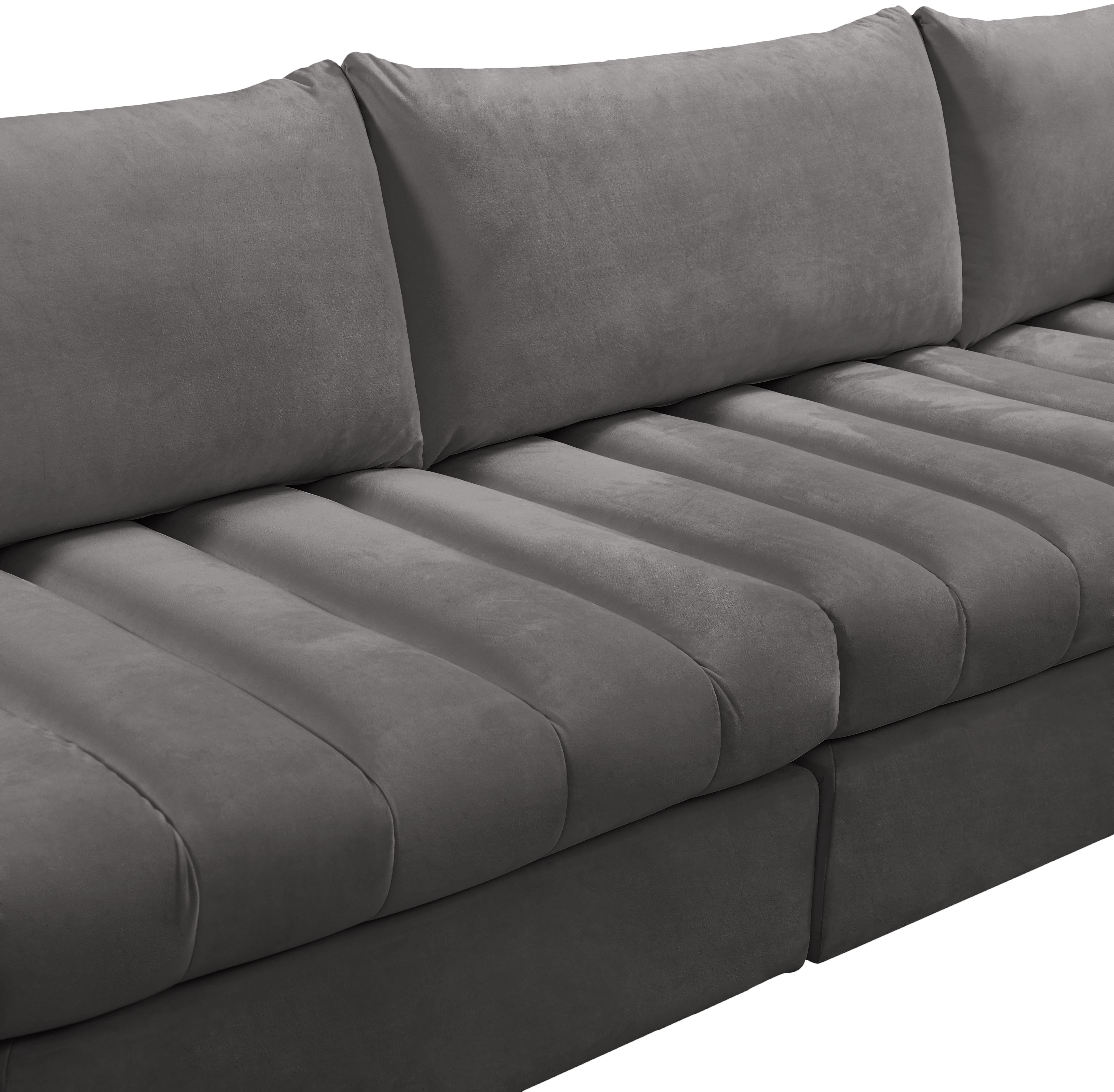 Jacob Grey Velvet Modular Sectional - Luxury Home Furniture (MI)