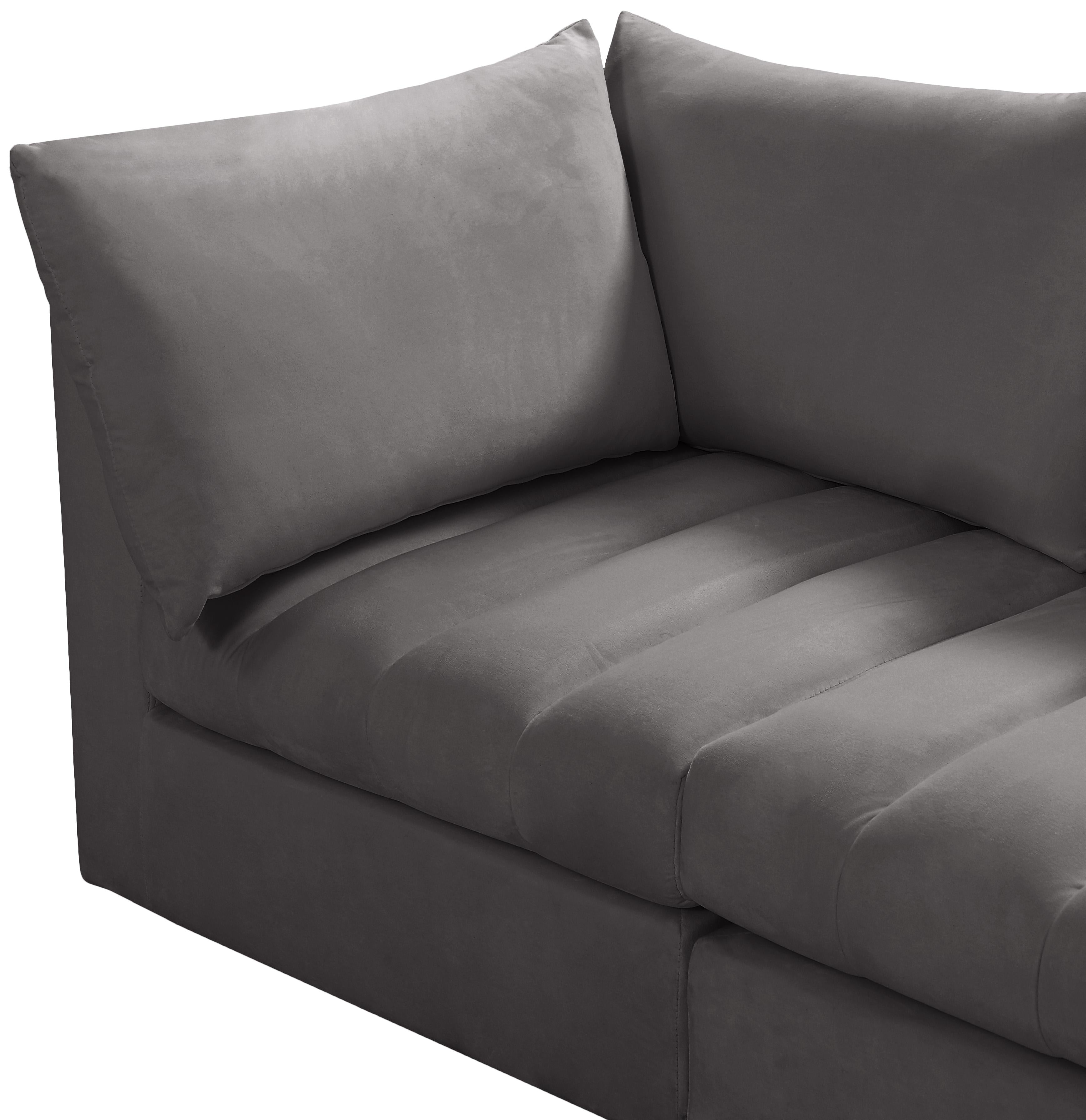 Jacob Grey Velvet Modular Sofa - Luxury Home Furniture (MI)