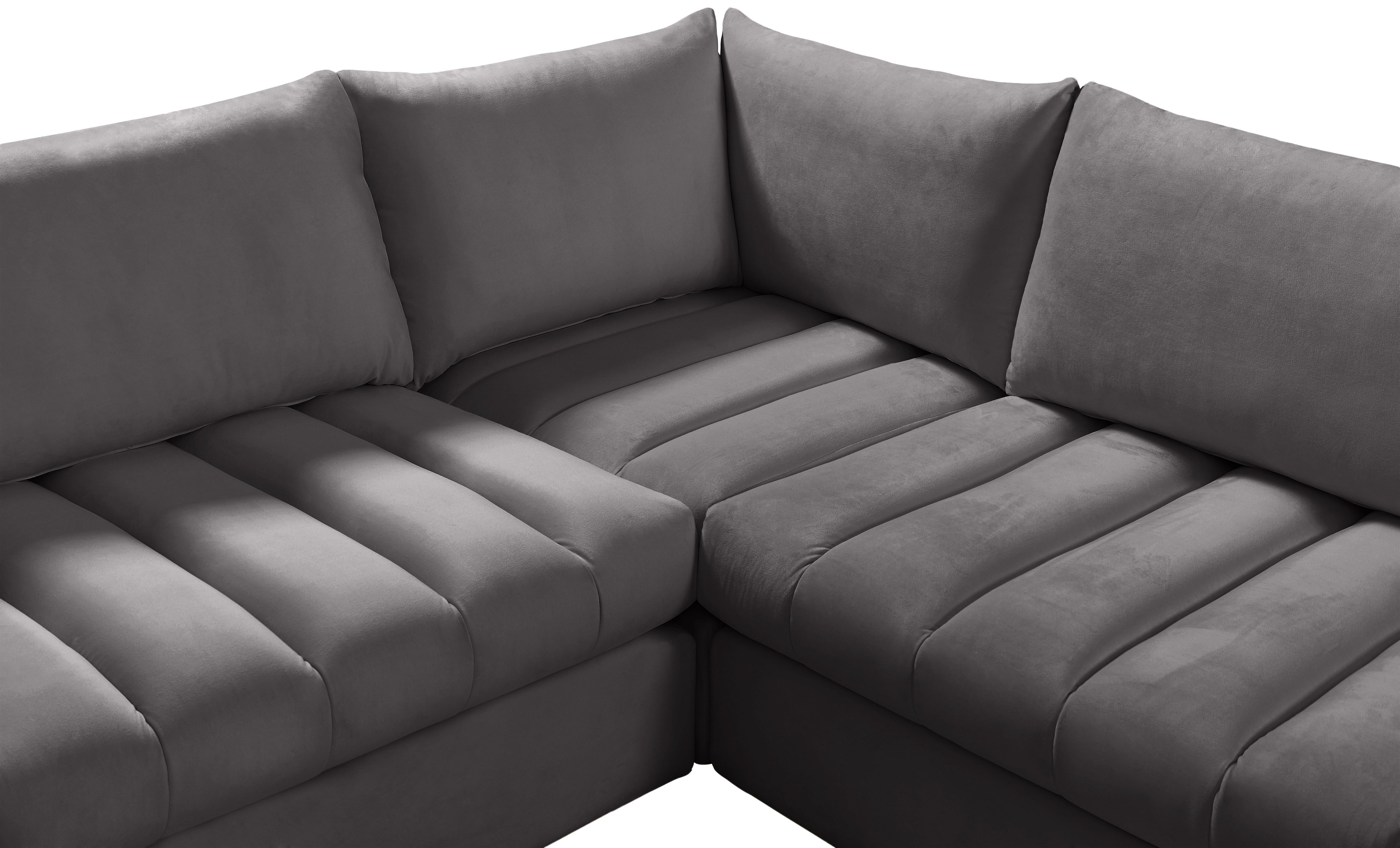 Jacob Grey Velvet Modular Sectional - Luxury Home Furniture (MI)