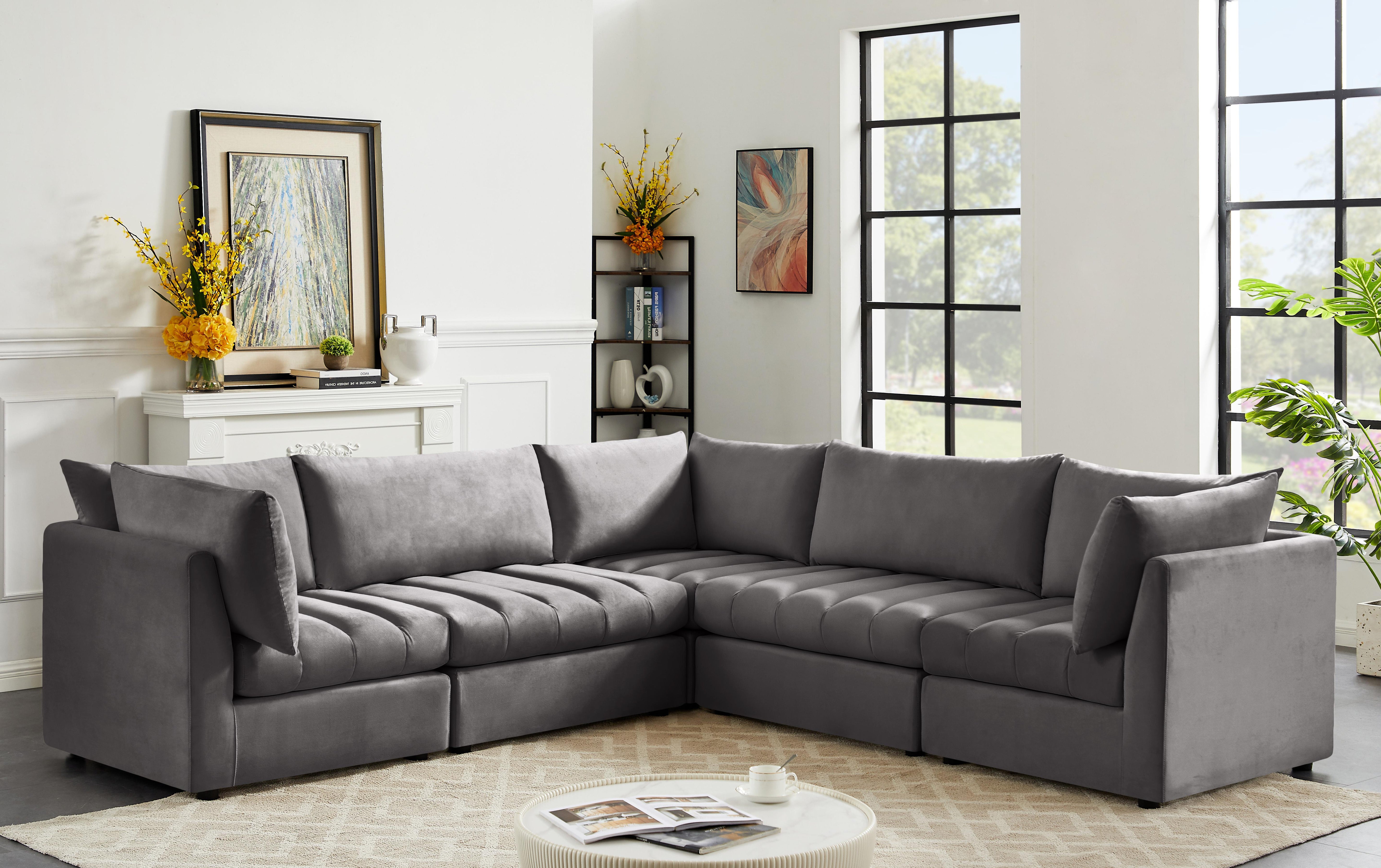 Jacob Grey Velvet Modular Sectional