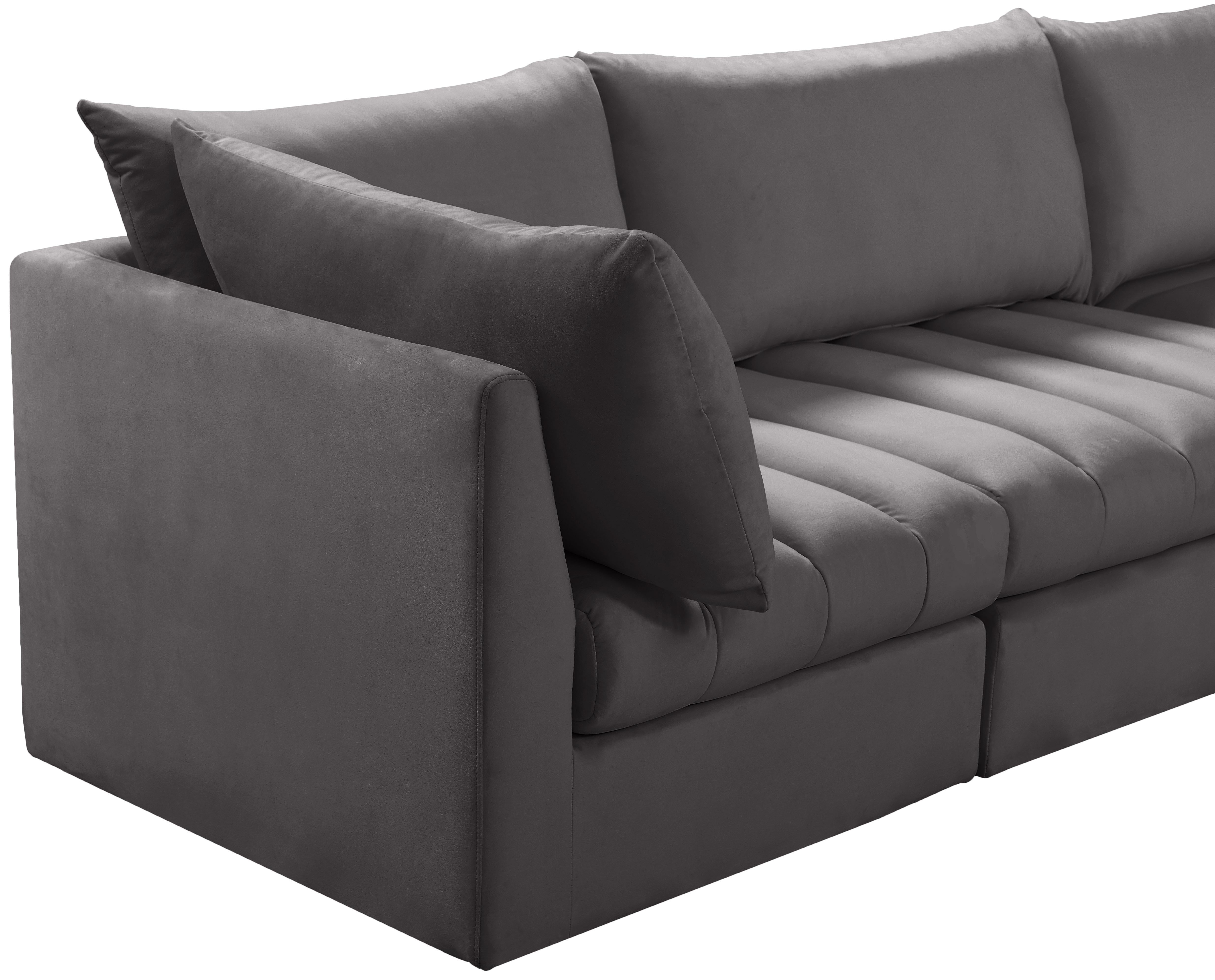 Jacob Grey Velvet Modular Sectional - Luxury Home Furniture (MI)