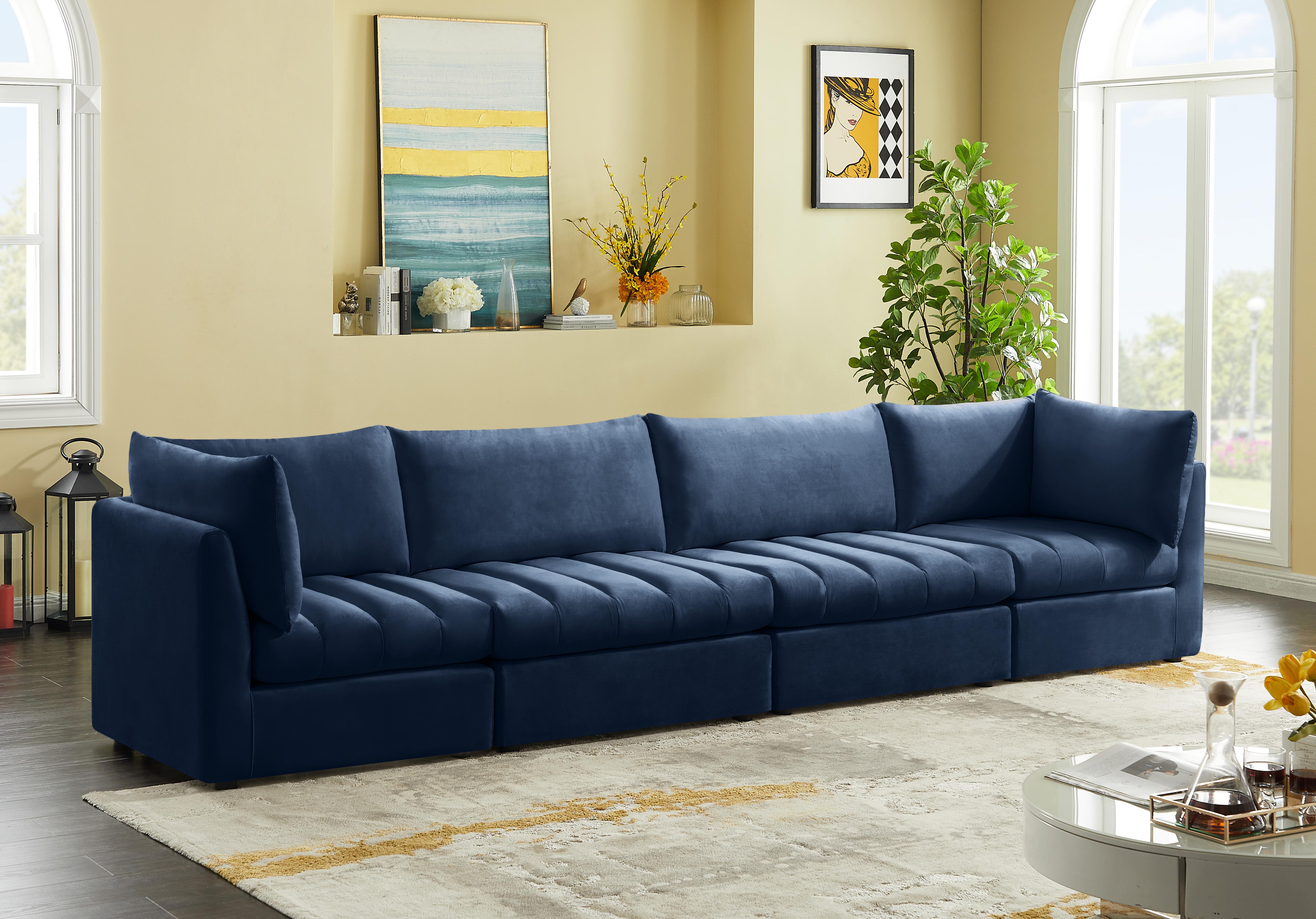 Jacob Navy Velvet Modular Sofa - Luxury Home Furniture (MI)