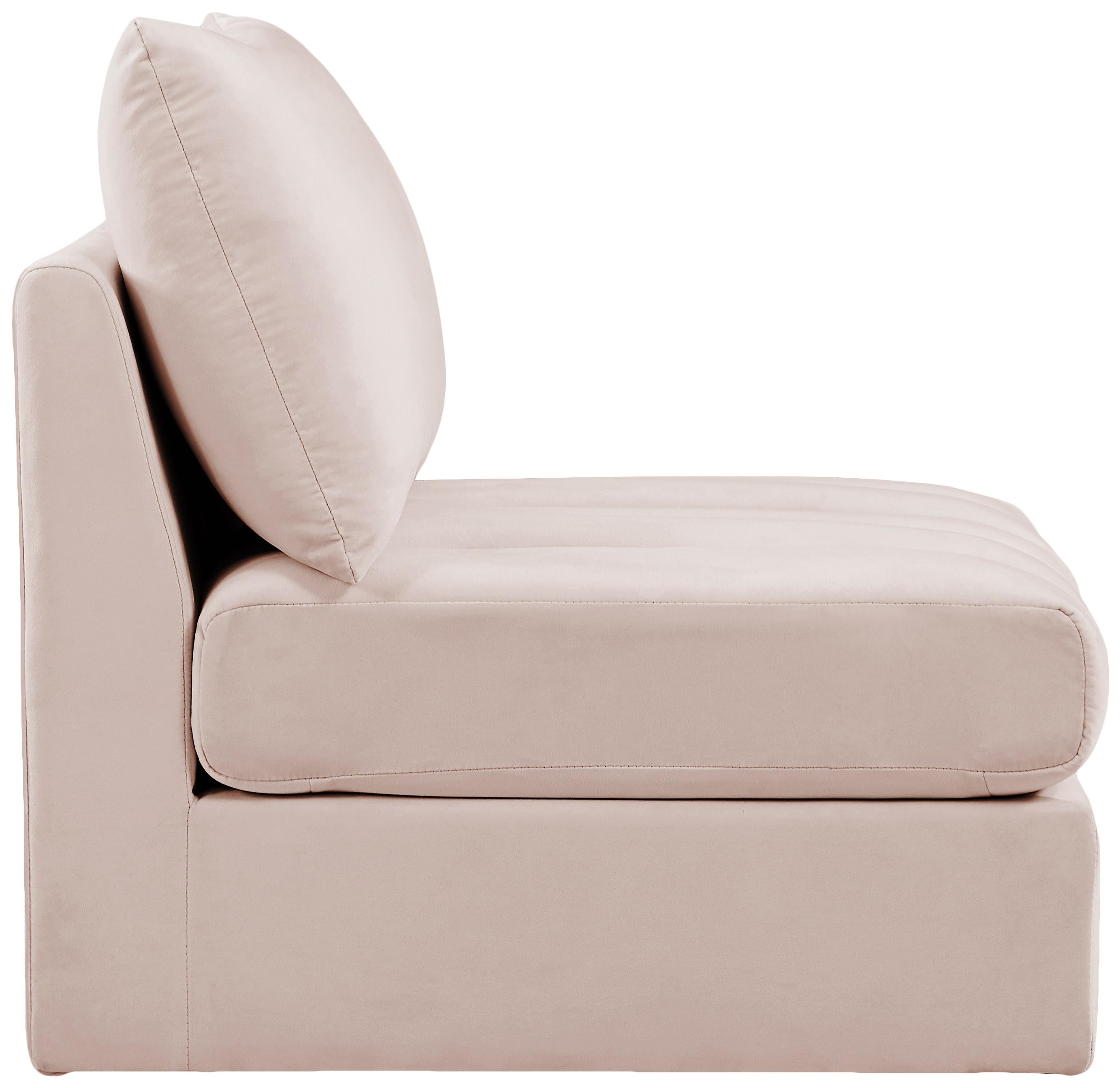 Jacob Pink Velvet Armless - Luxury Home Furniture (MI)