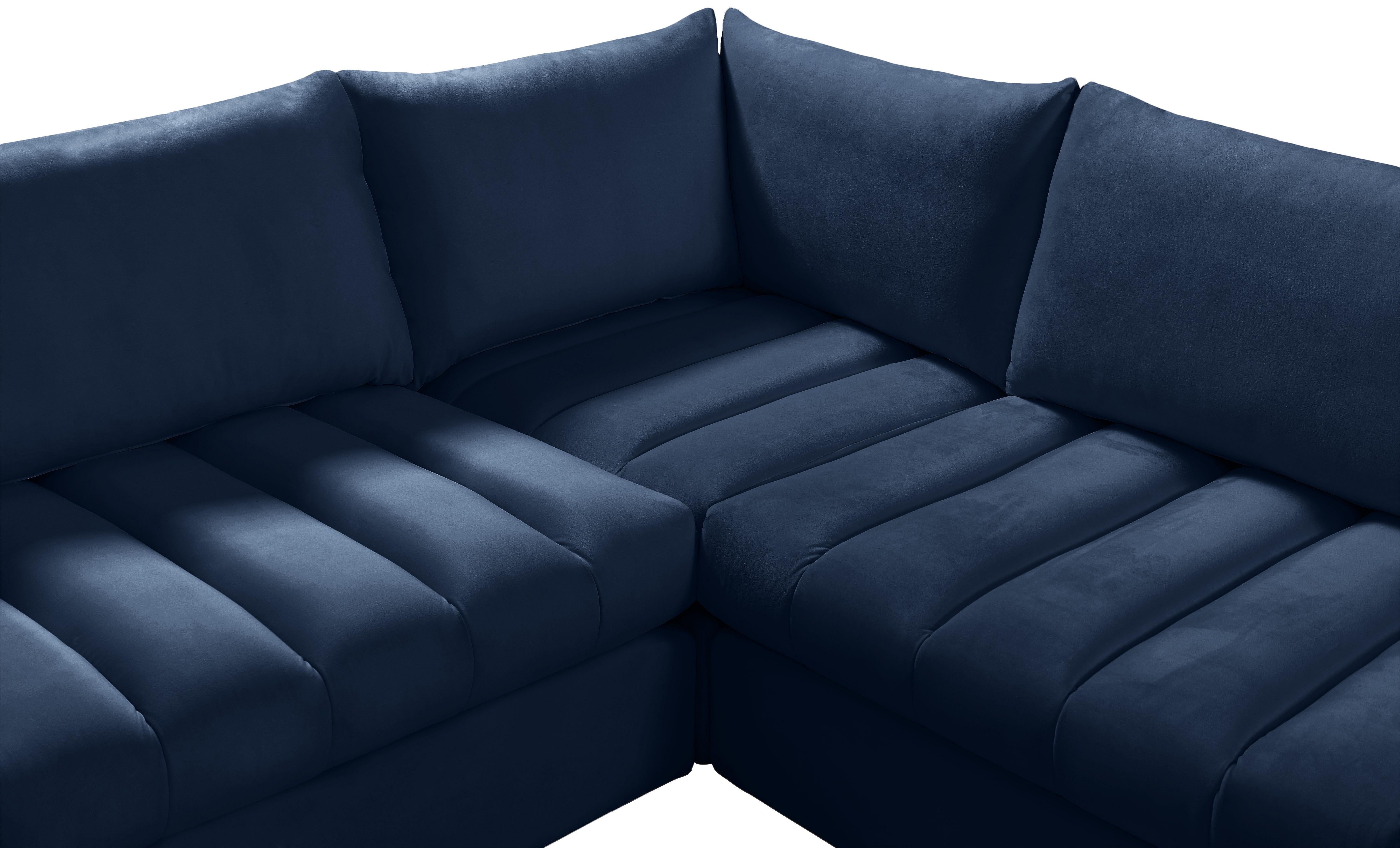 Jacob Navy Velvet Modular Sectional - Luxury Home Furniture (MI)