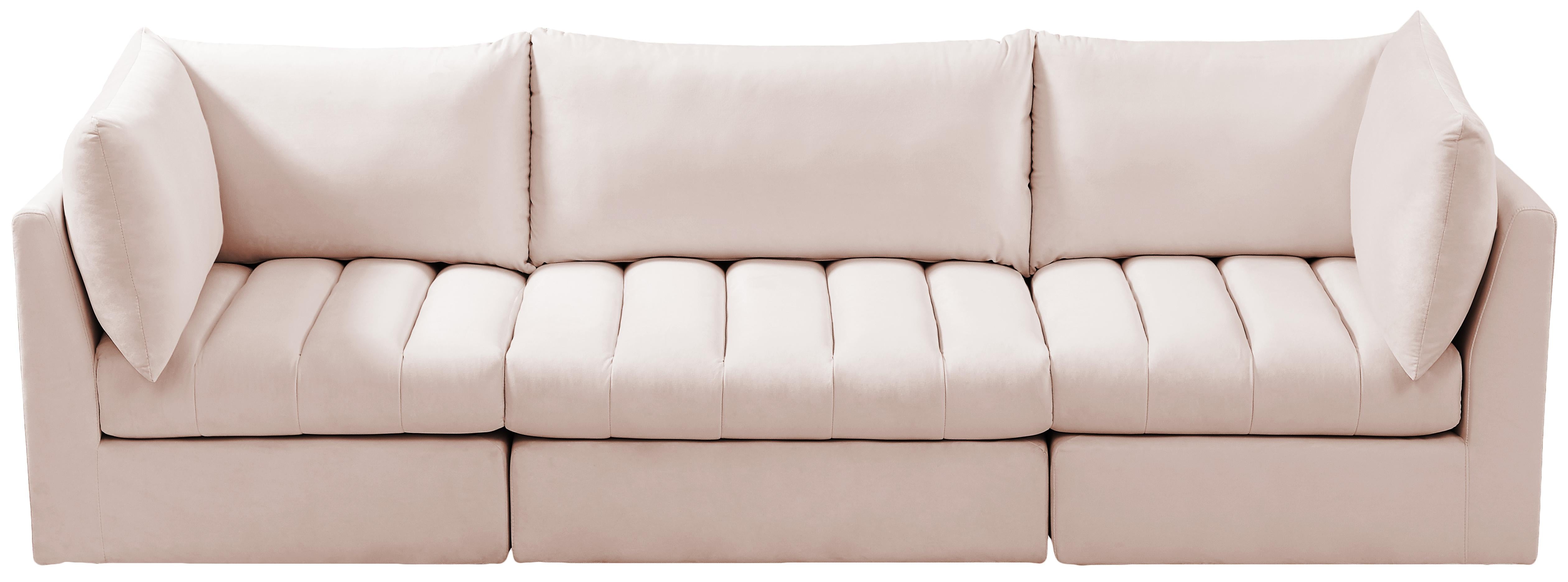 Jacob Pink Velvet Modular Sofa - Luxury Home Furniture (MI)