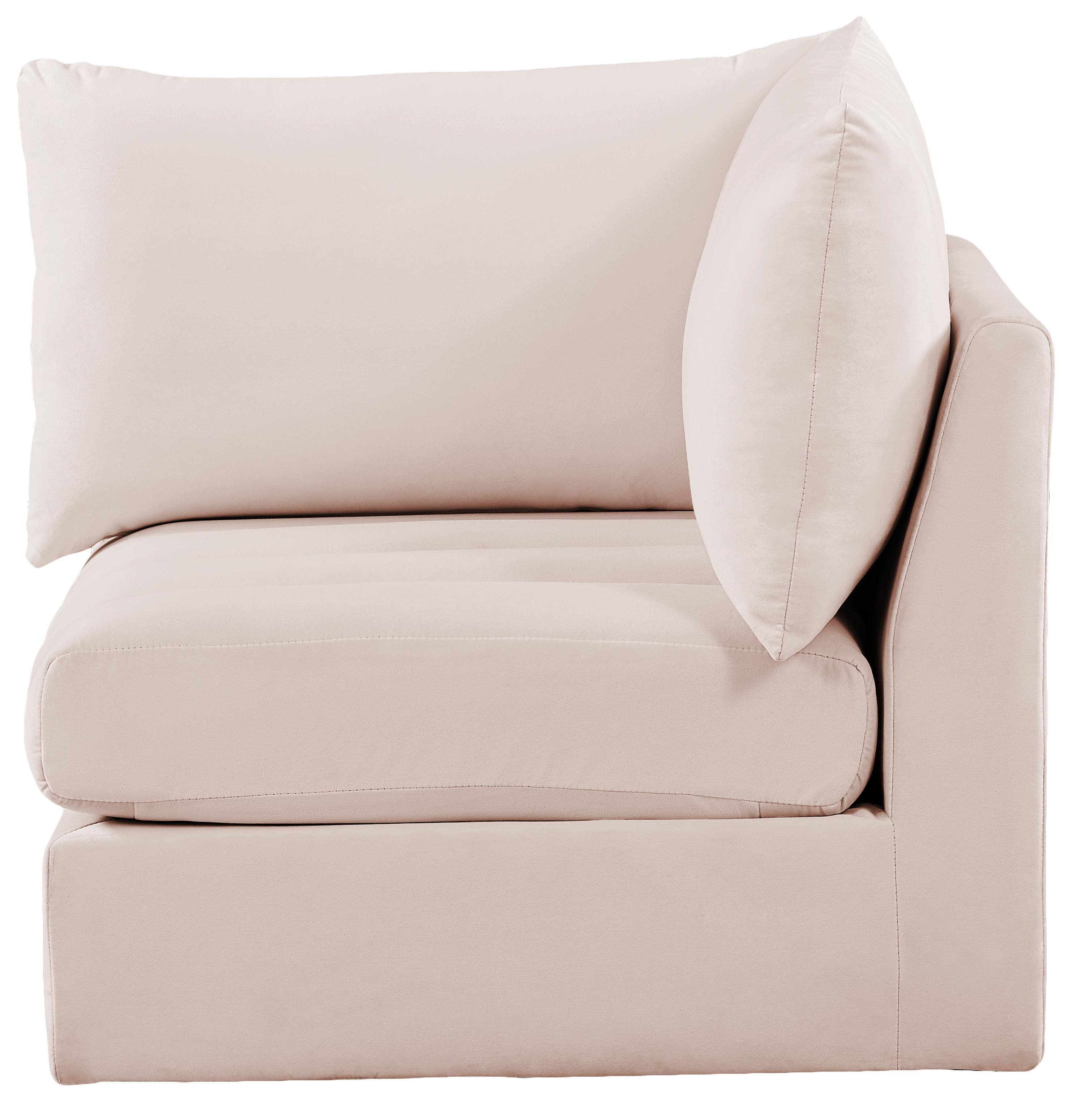 Jacob Pink Velvet Corner - Luxury Home Furniture (MI)