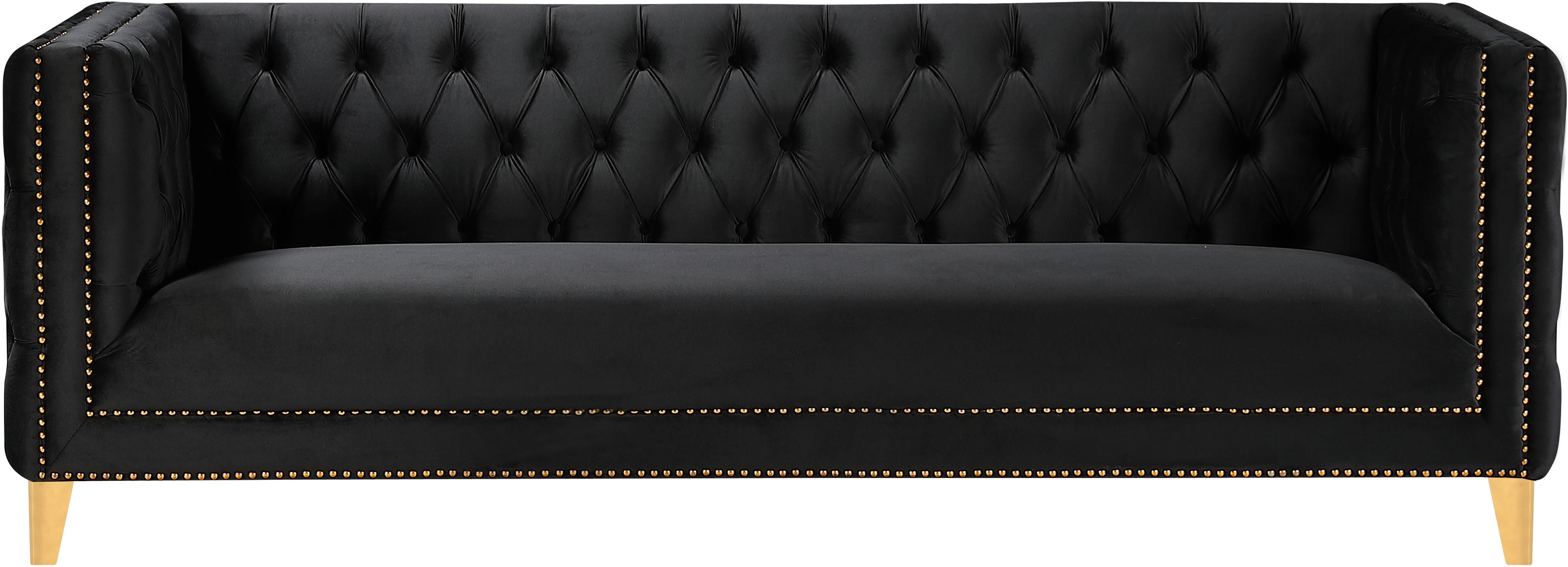 Michelle Black Velvet Sofa - Luxury Home Furniture (MI)