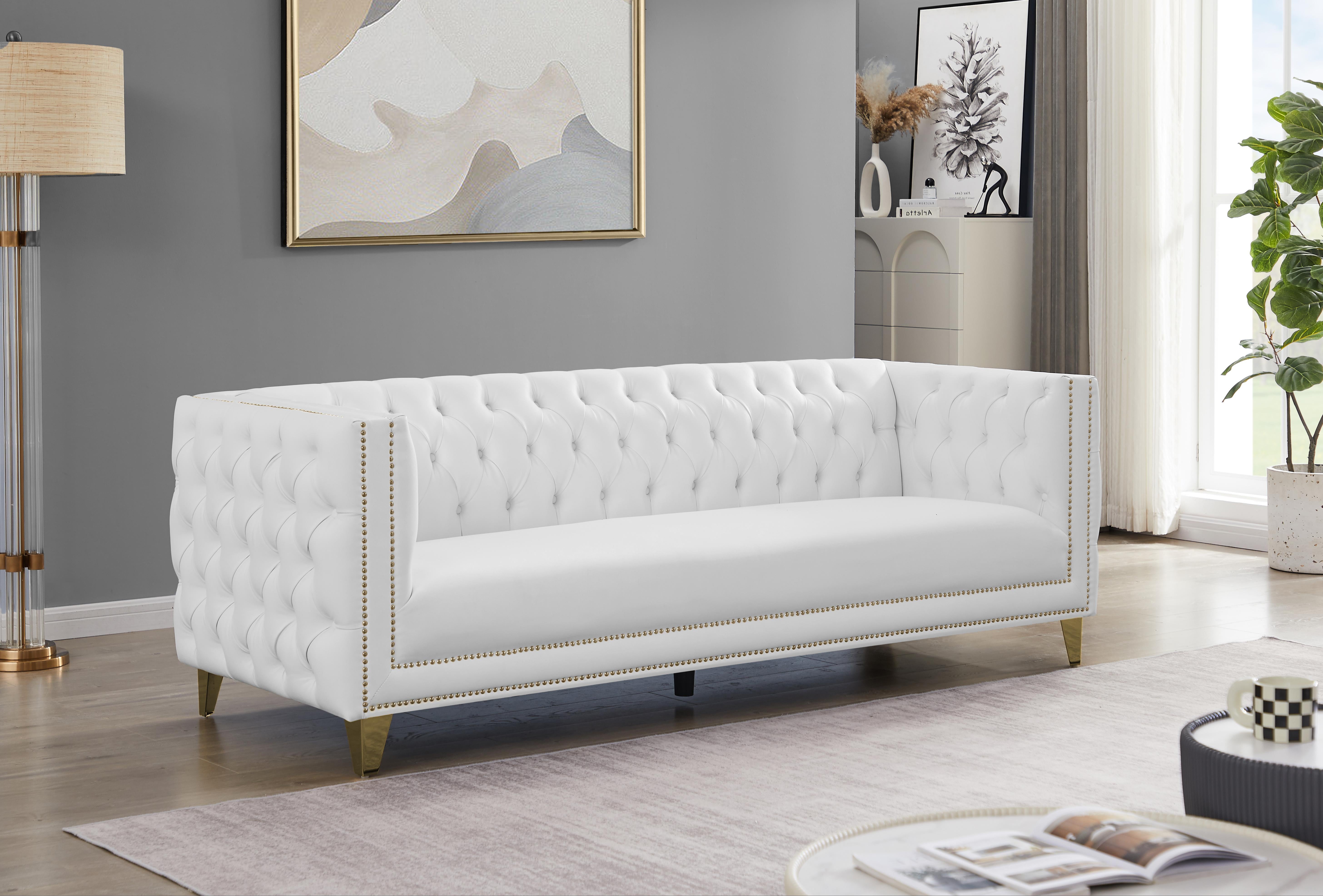 White faux hotsell leather sofa bed