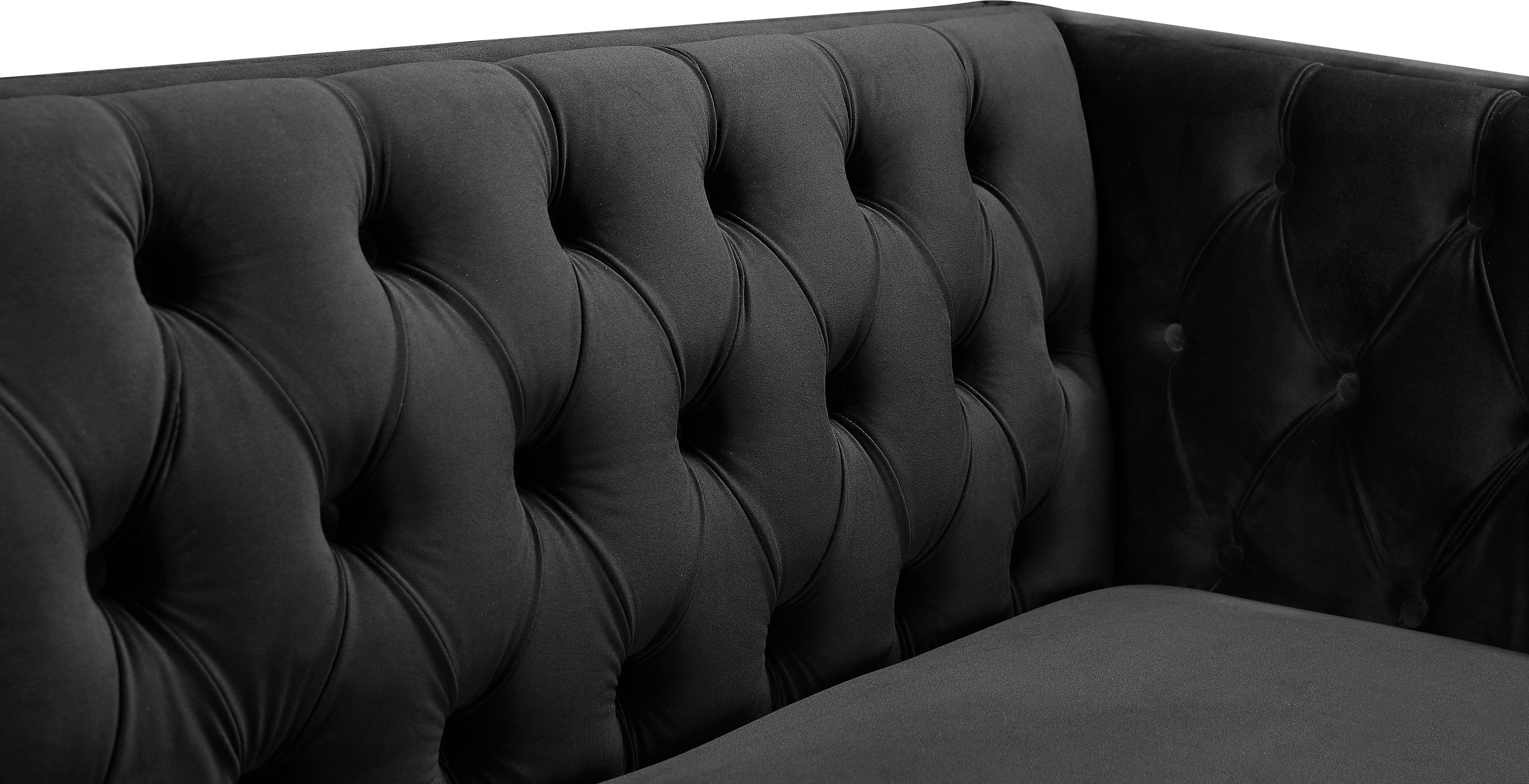 Michelle Black Velvet Loveseat - Luxury Home Furniture (MI)