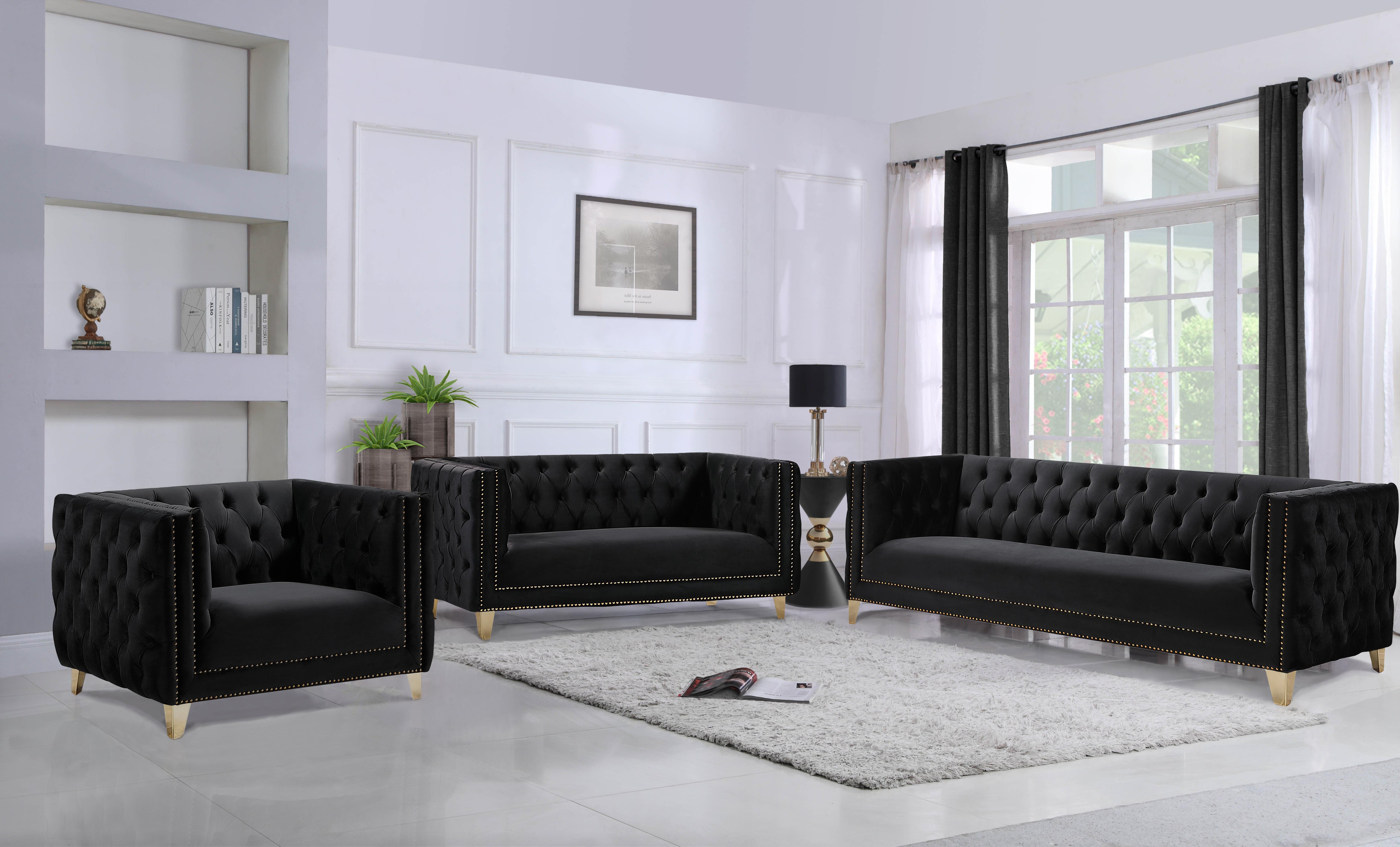 Michelle Black Velvet Chair - Luxury Home Furniture (MI)