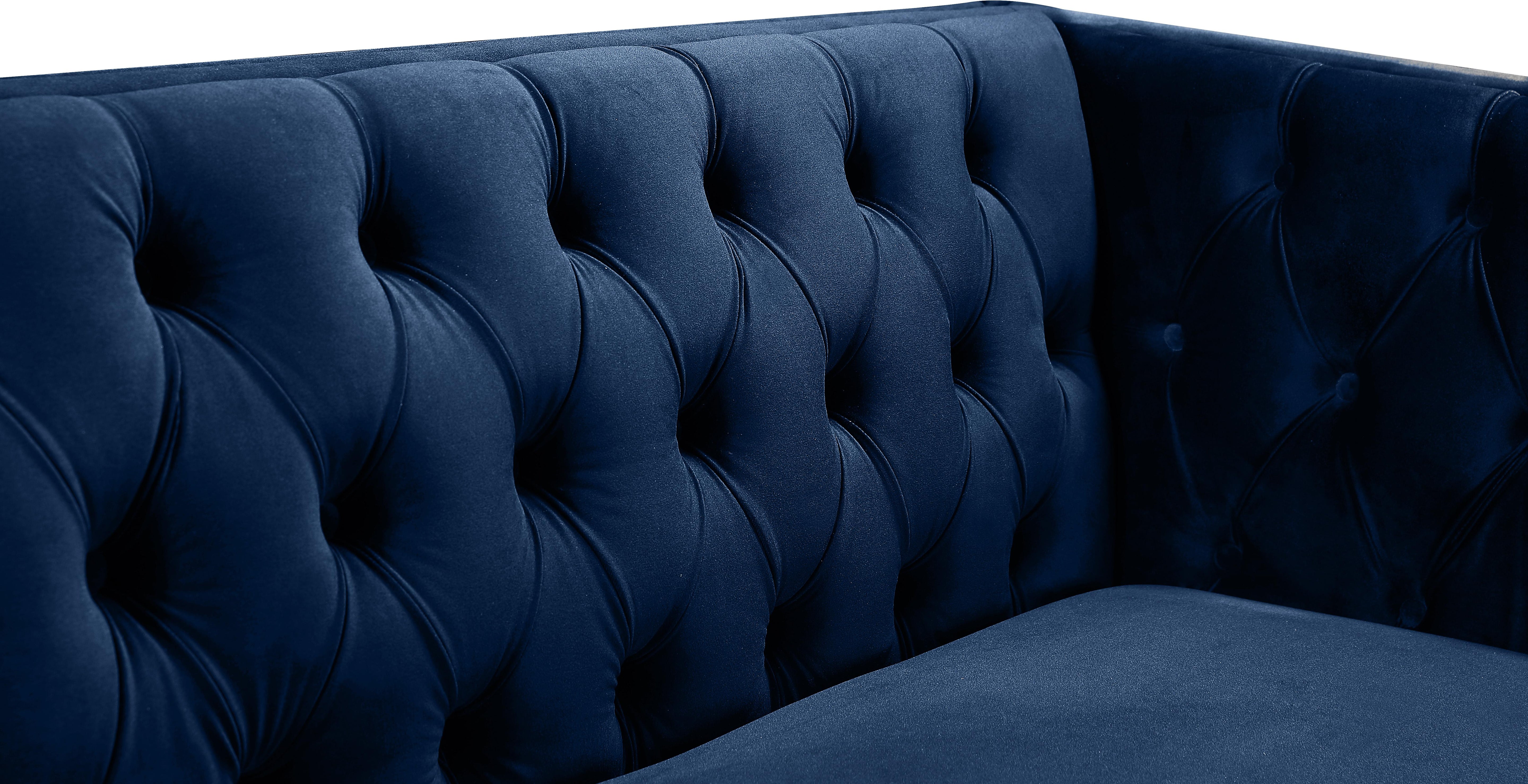 Michelle Navy Velvet Loveseat - Luxury Home Furniture (MI)