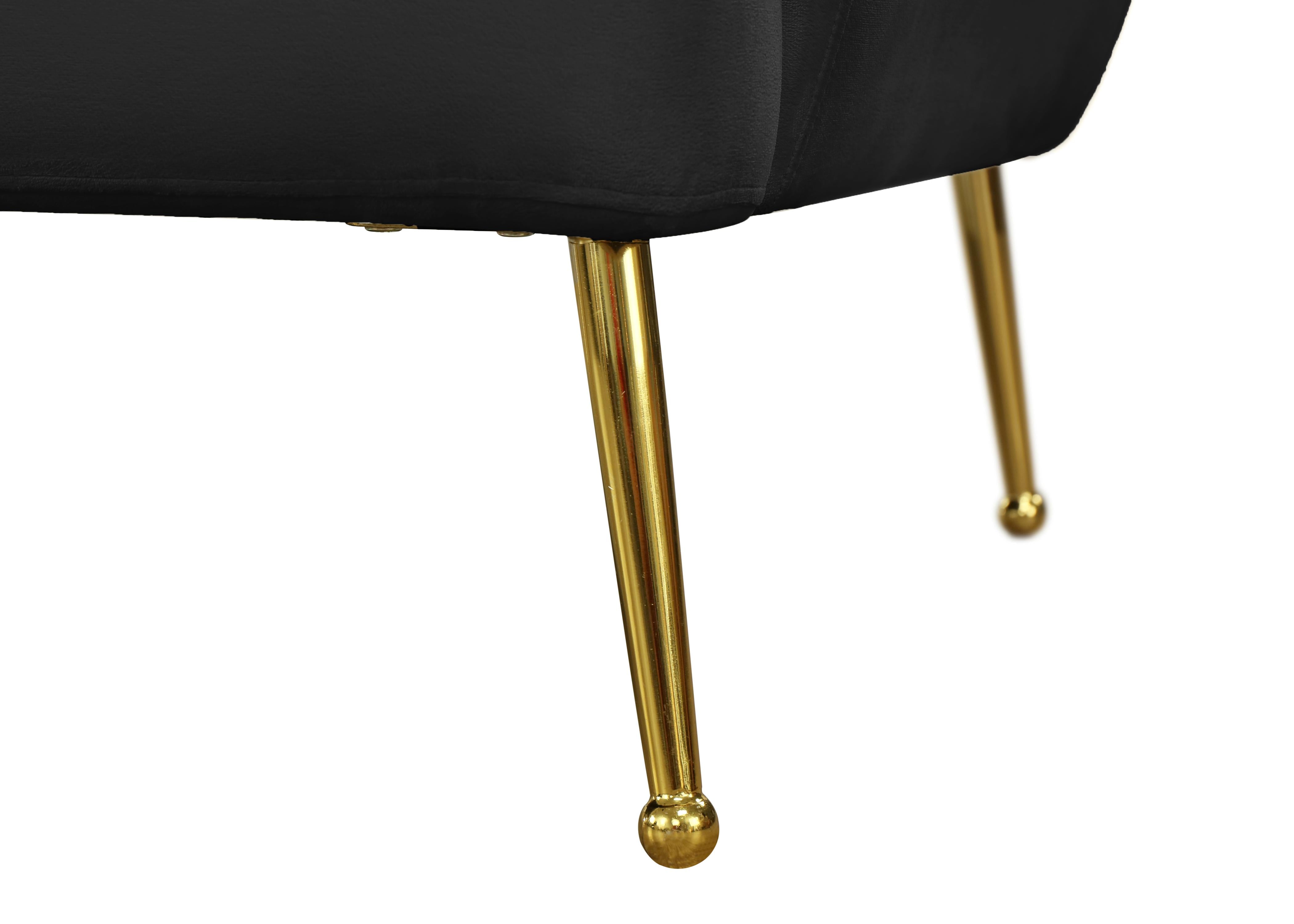Tori Black Velvet Loveseat - Luxury Home Furniture (MI)
