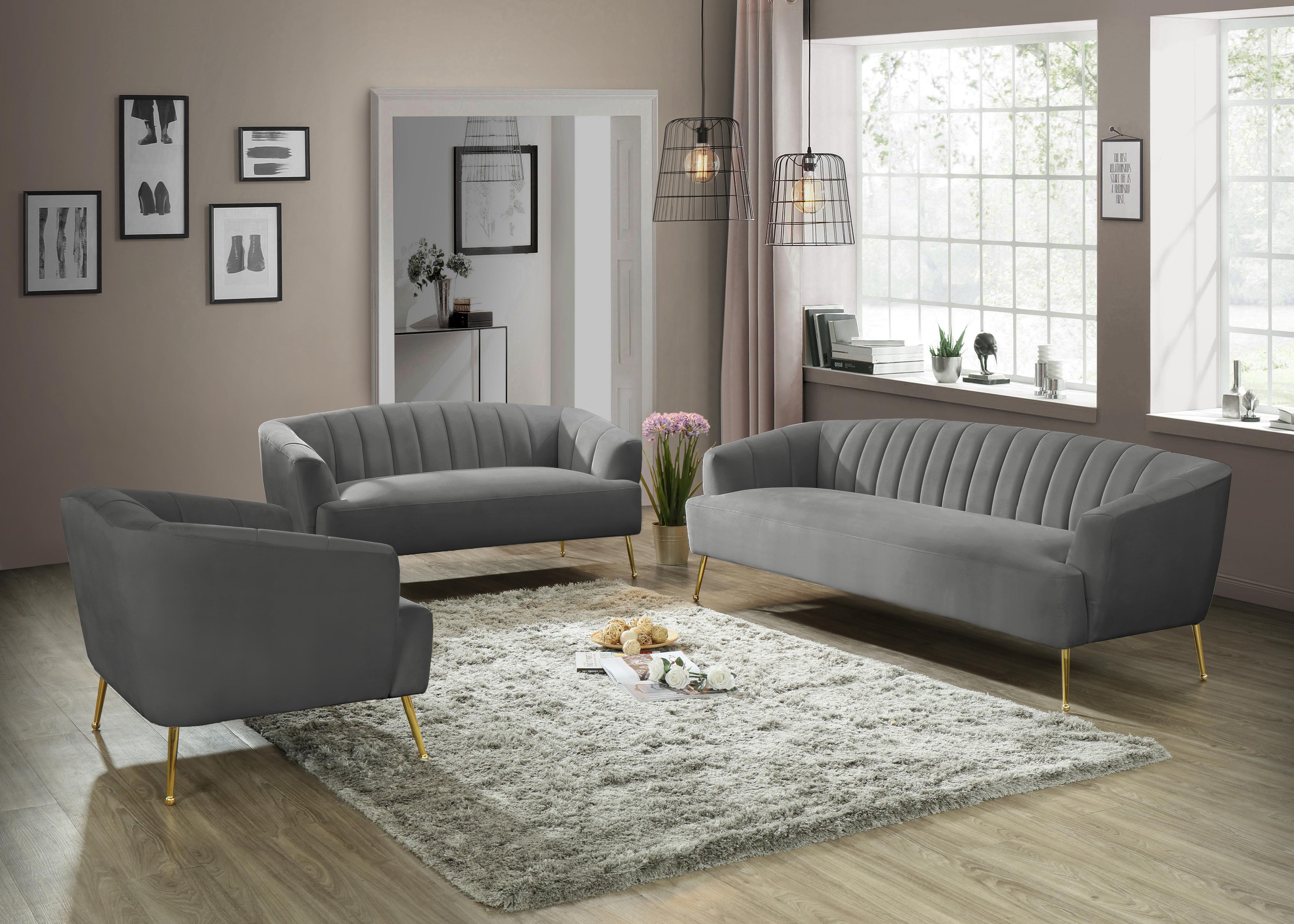 Tori Grey Velvet Loveseat - Luxury Home Furniture (MI)