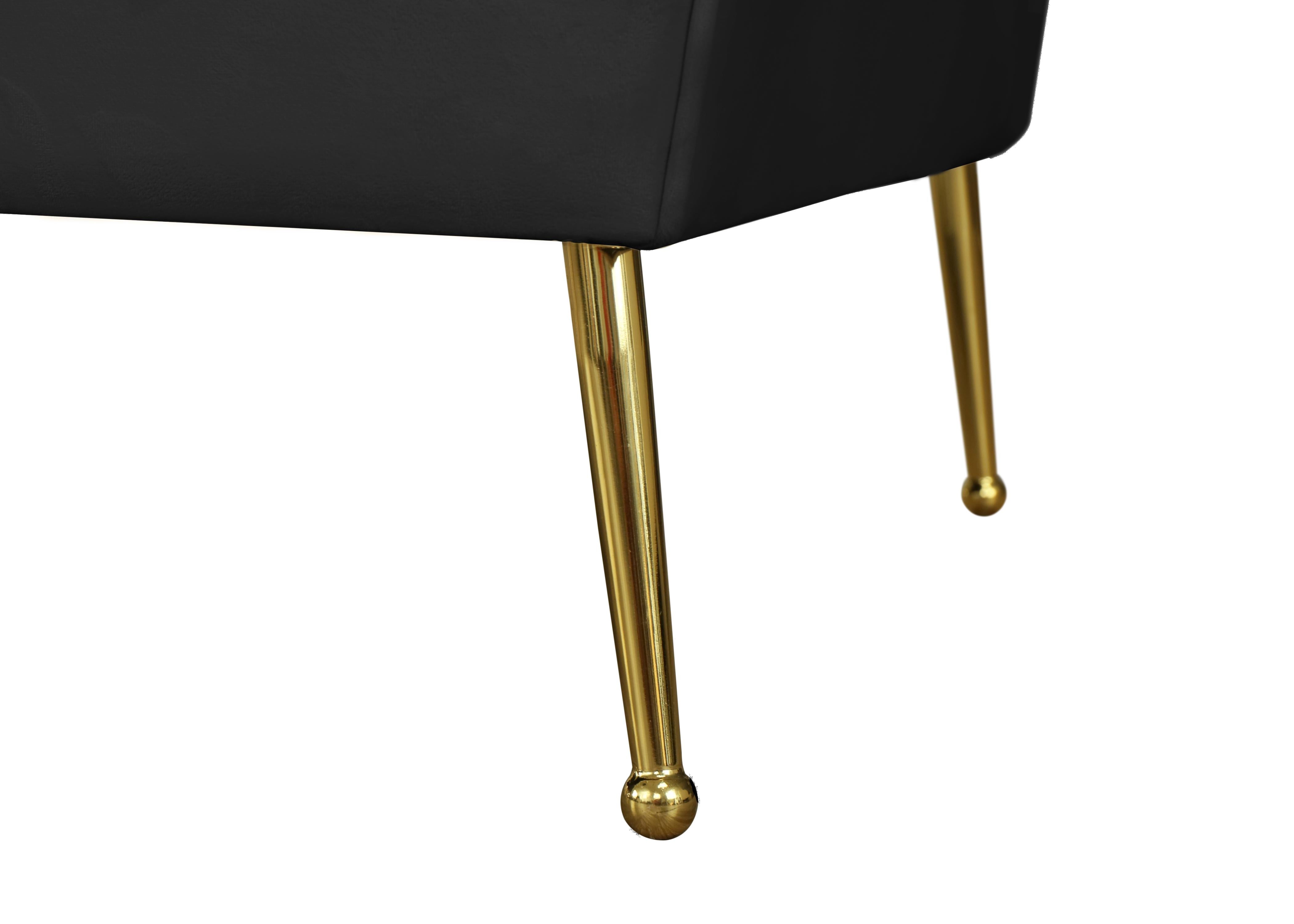 Hermosa Black Velvet Loveseat - Luxury Home Furniture (MI)