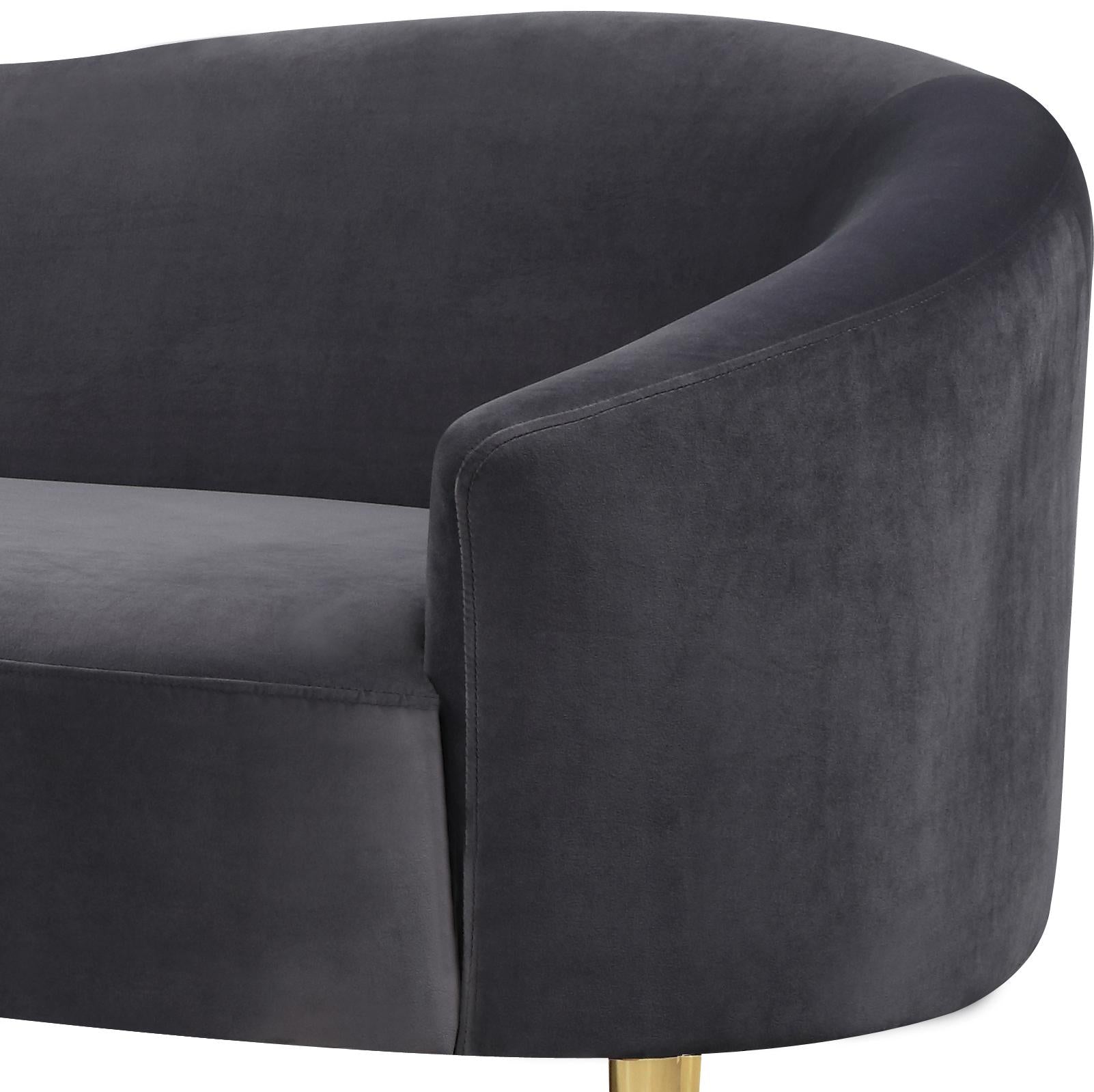 Ritz Grey Velvet Sofa - Luxury Home Furniture (MI)