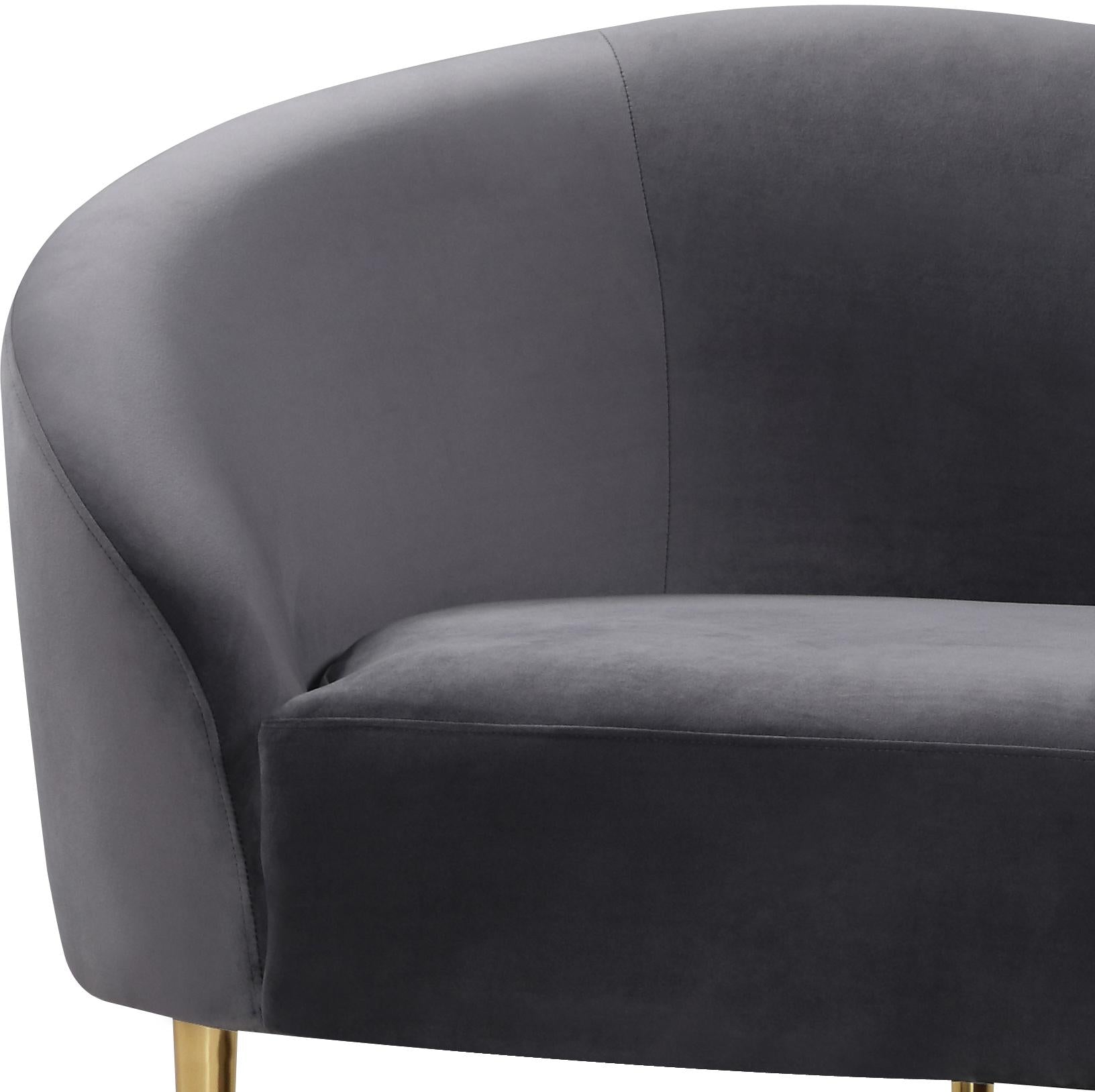 Ritz Grey Velvet Sofa - Luxury Home Furniture (MI)
