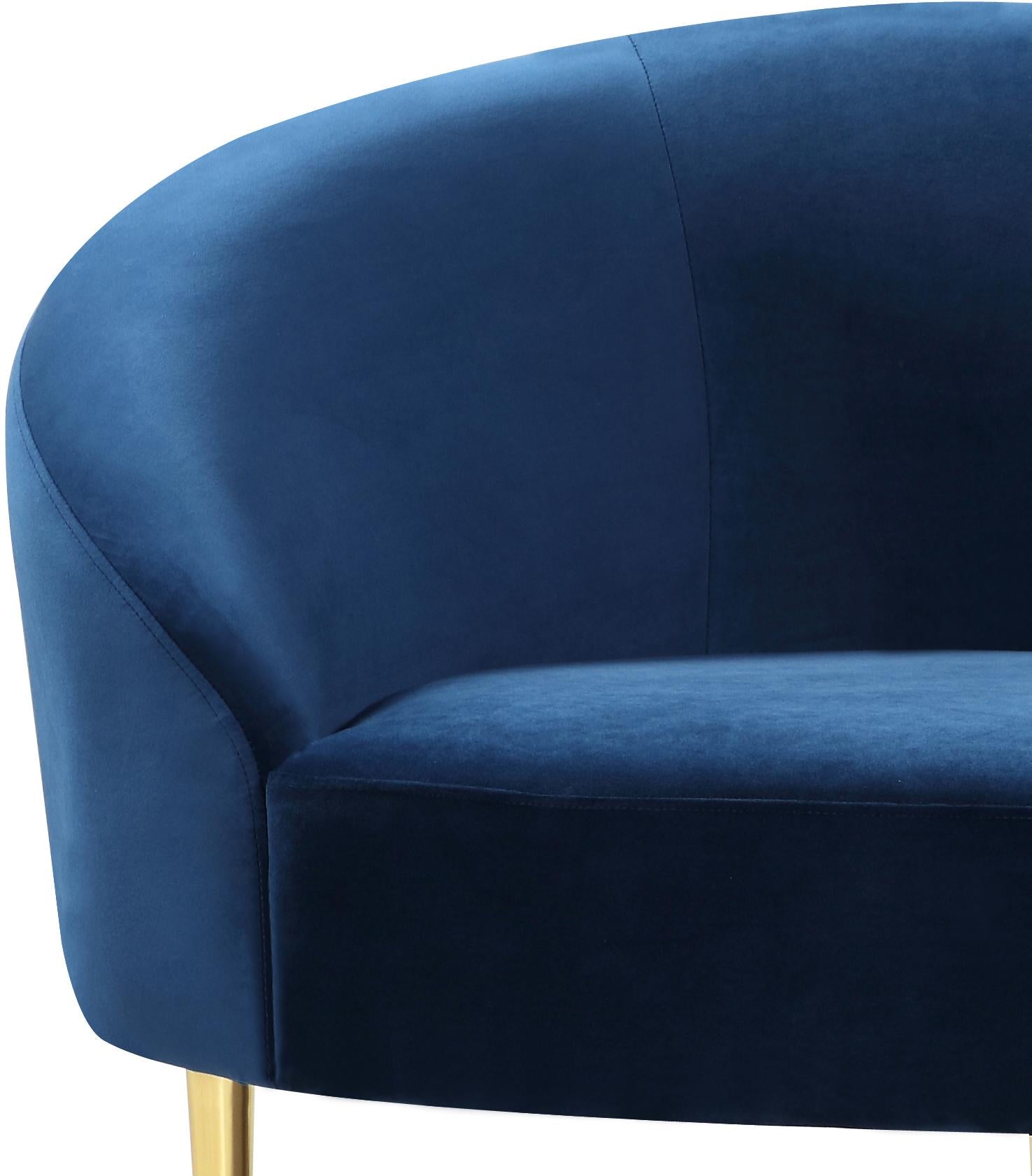 Ritz Navy Velvet Sofa - Luxury Home Furniture (MI)