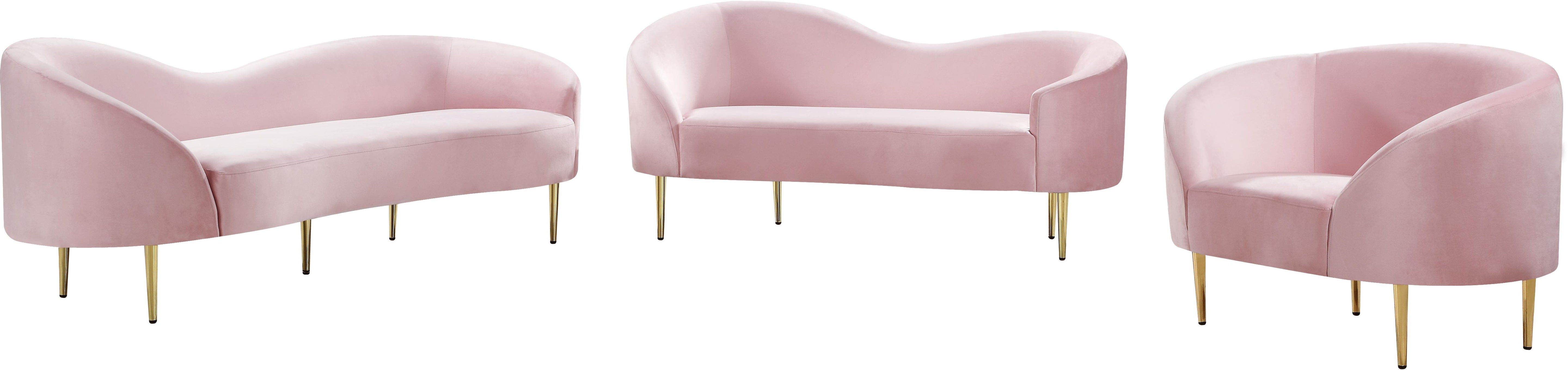 Ritz Pink Velvet Sofa - Luxury Home Furniture (MI)